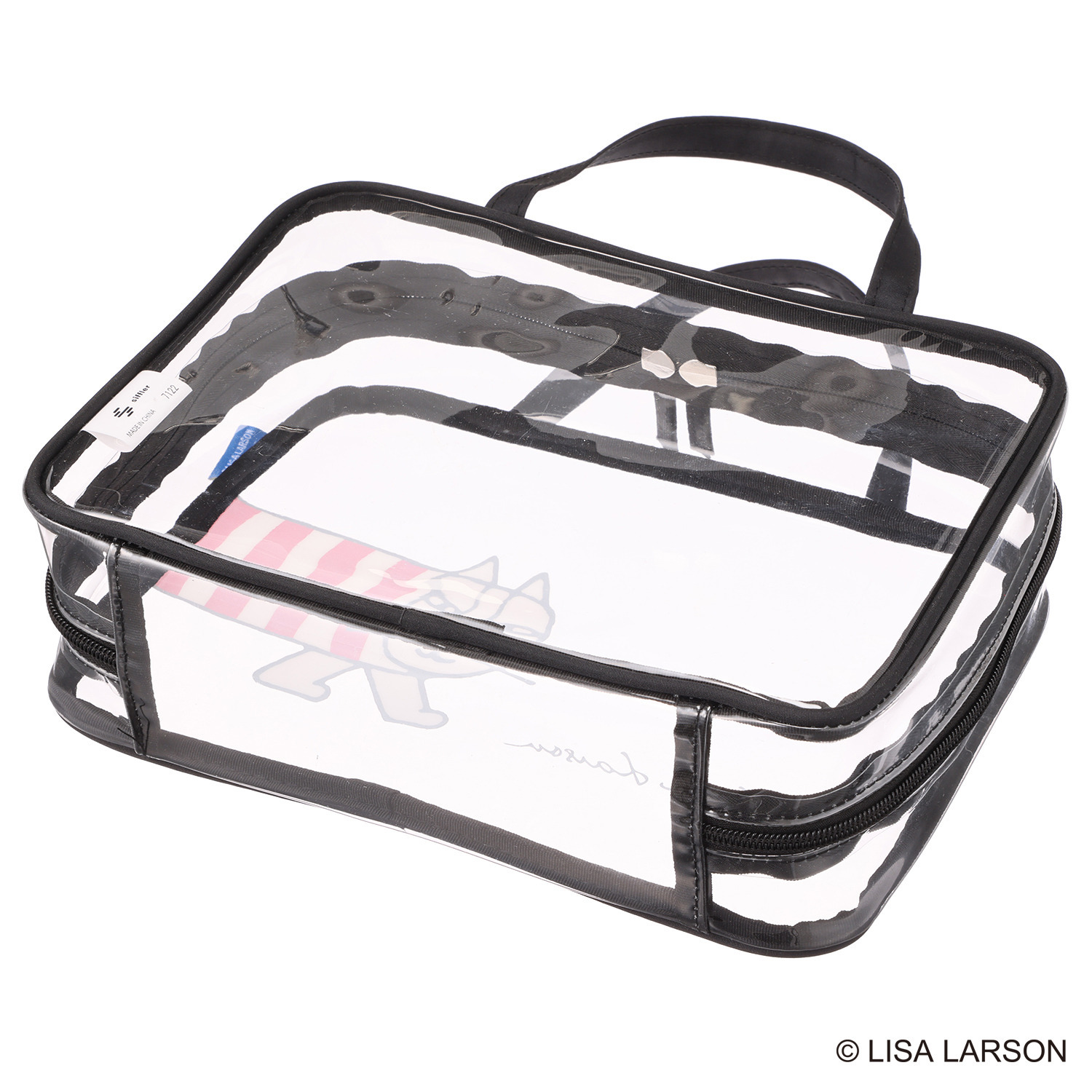 ハピタス× リサ・ラーソン マイキー総柄デザイン お出かけクリアバッグ＆ ポーチ３点セット