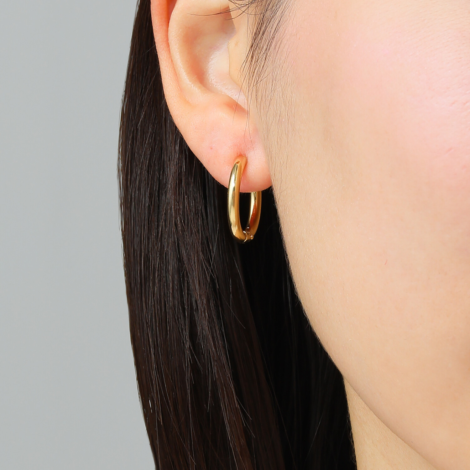 キラキラギフト バイ　アビステ ステンレス オーバルモティーフ ２ウェイ　イージー イヤリング／ピアス