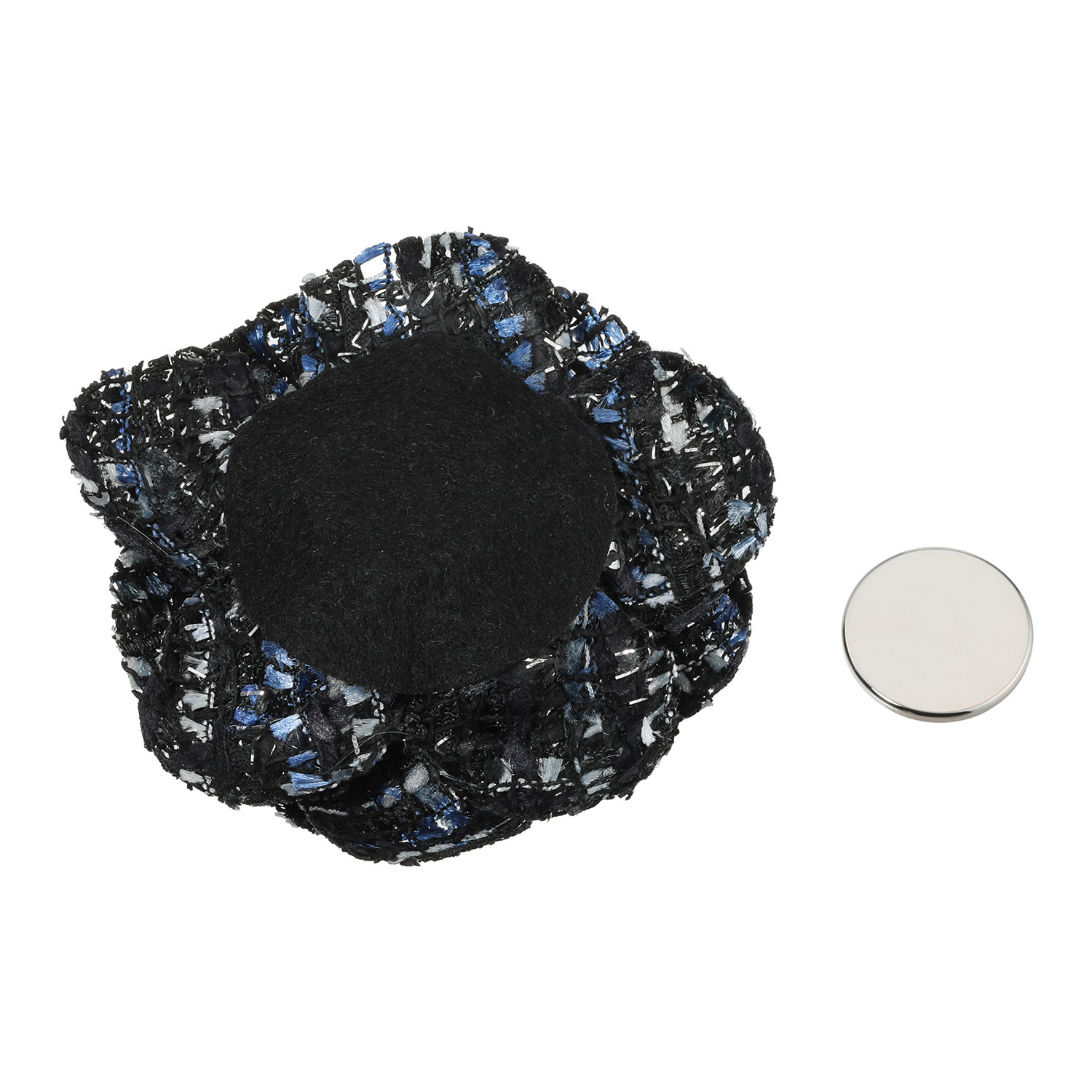 マイビジュー ファンシーツイード パールビジュウ カメリアモティーフ マグネットブローチ