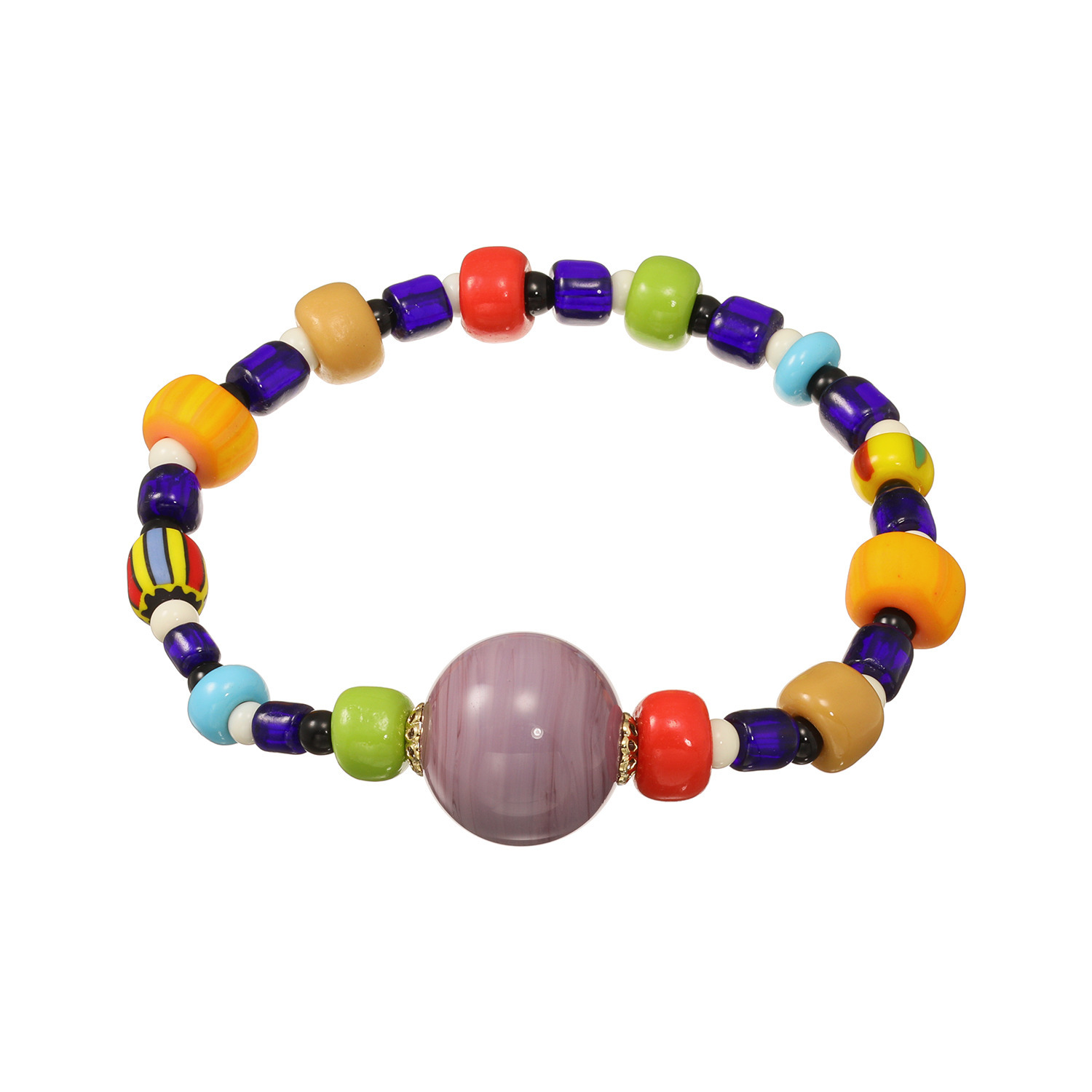 ラグーナ ベネチアンガラス マルチカラー イラスティック ブレスレット