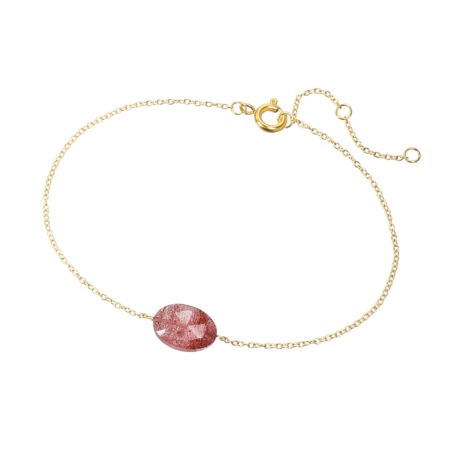 アビステ ステンレス ストロベリークォーツ オーバルネックレス＆ ブレスレットセット