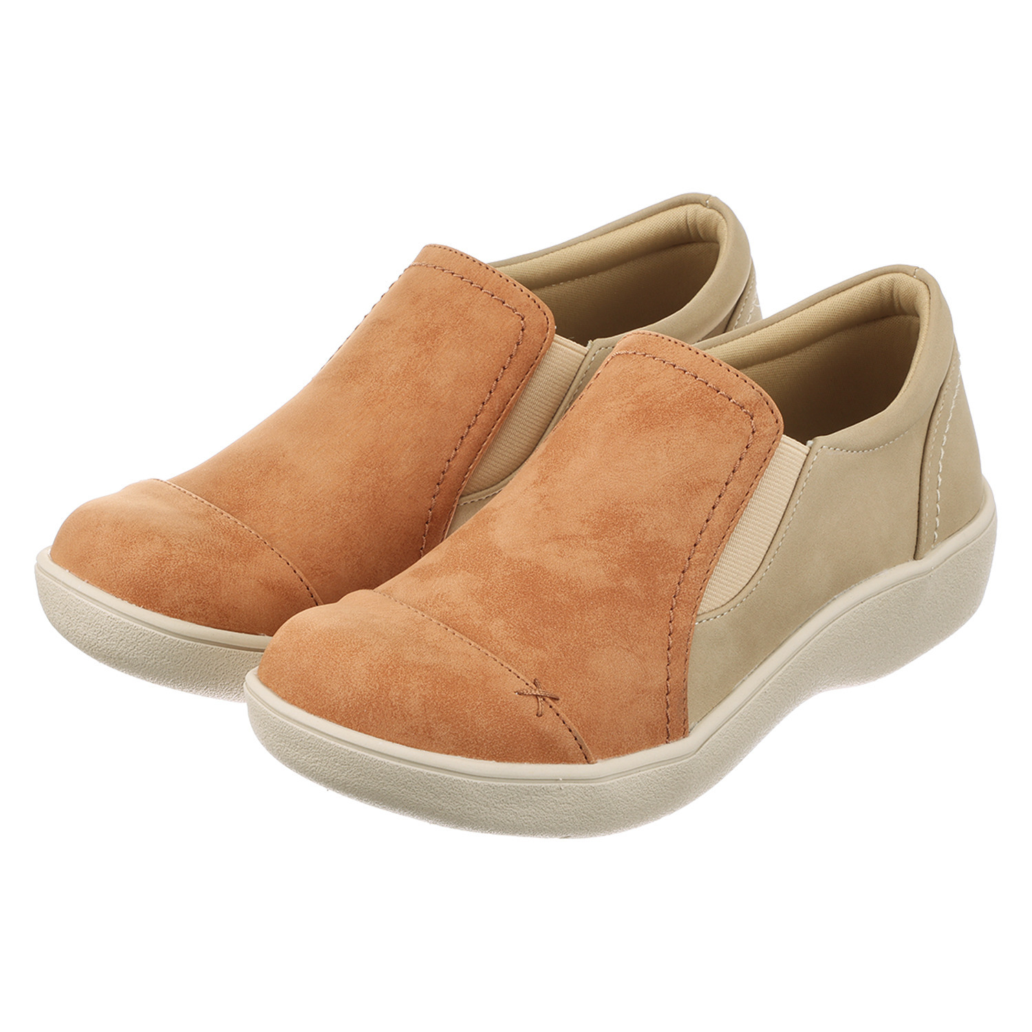 モズ 程良い厚底 超軽量 スリッポンシューズ