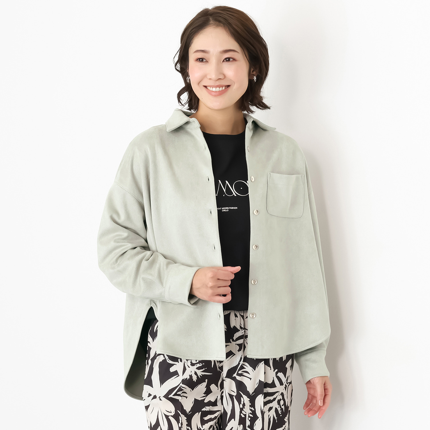 チーロ スエードタッチ シャツジャケット