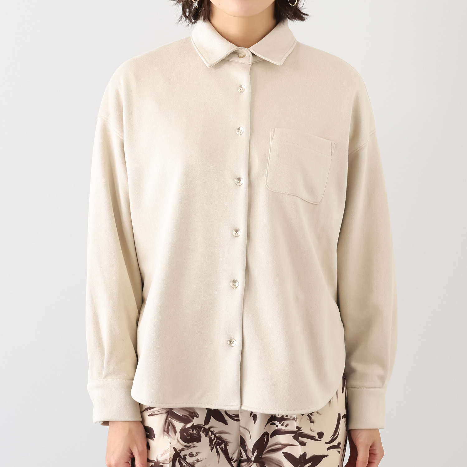 チーロ スエードタッチ シャツジャケット