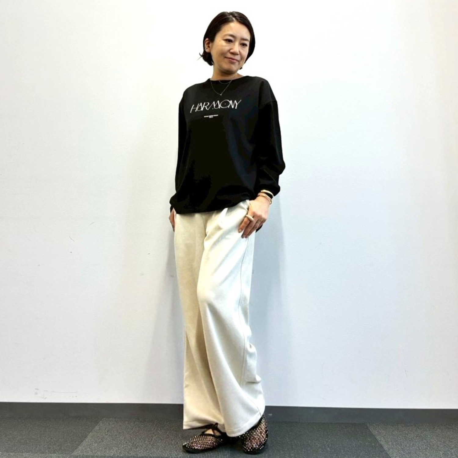 チーロ スエードタッチ タックワイドパンツ