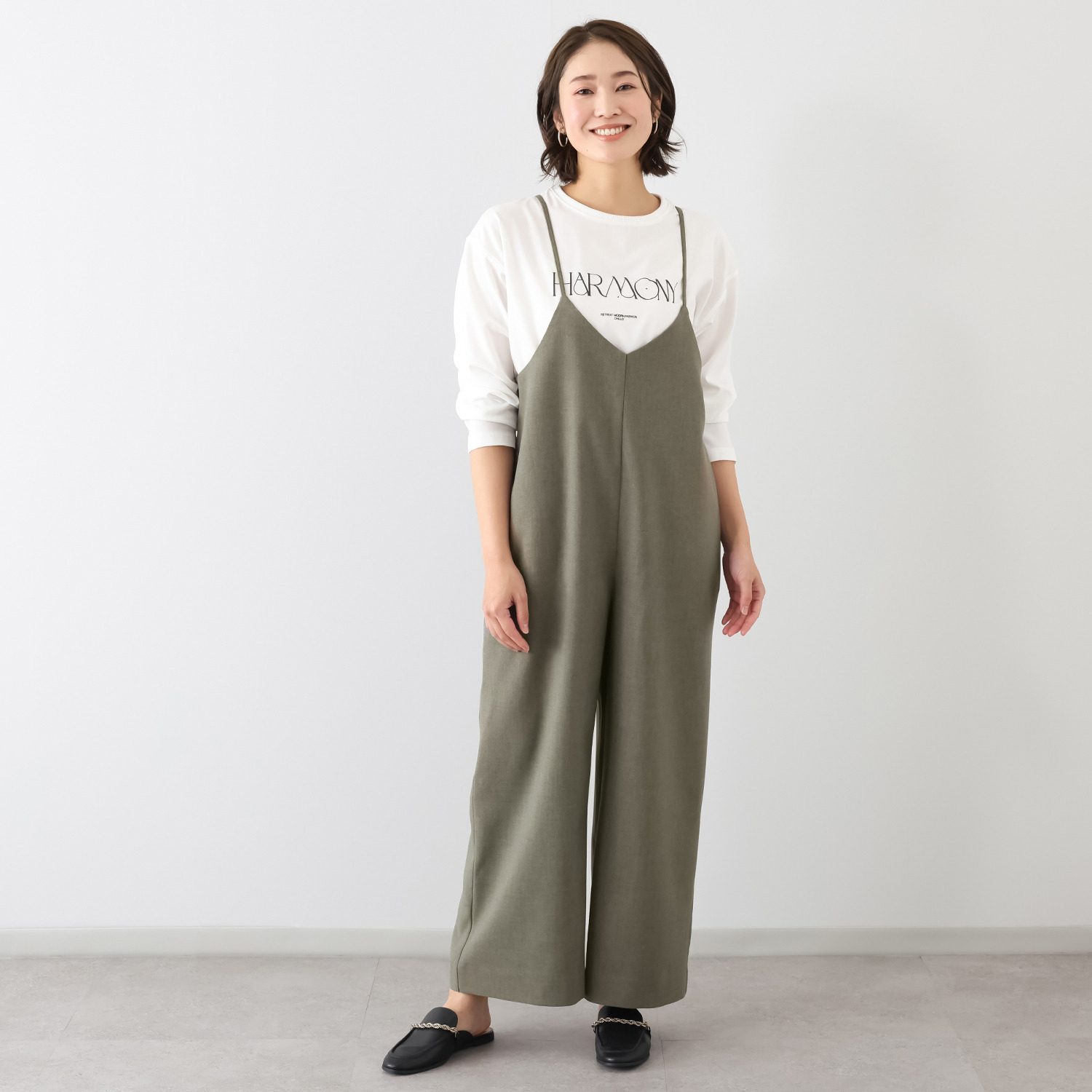 チーロ リネンライク イージーサロペット