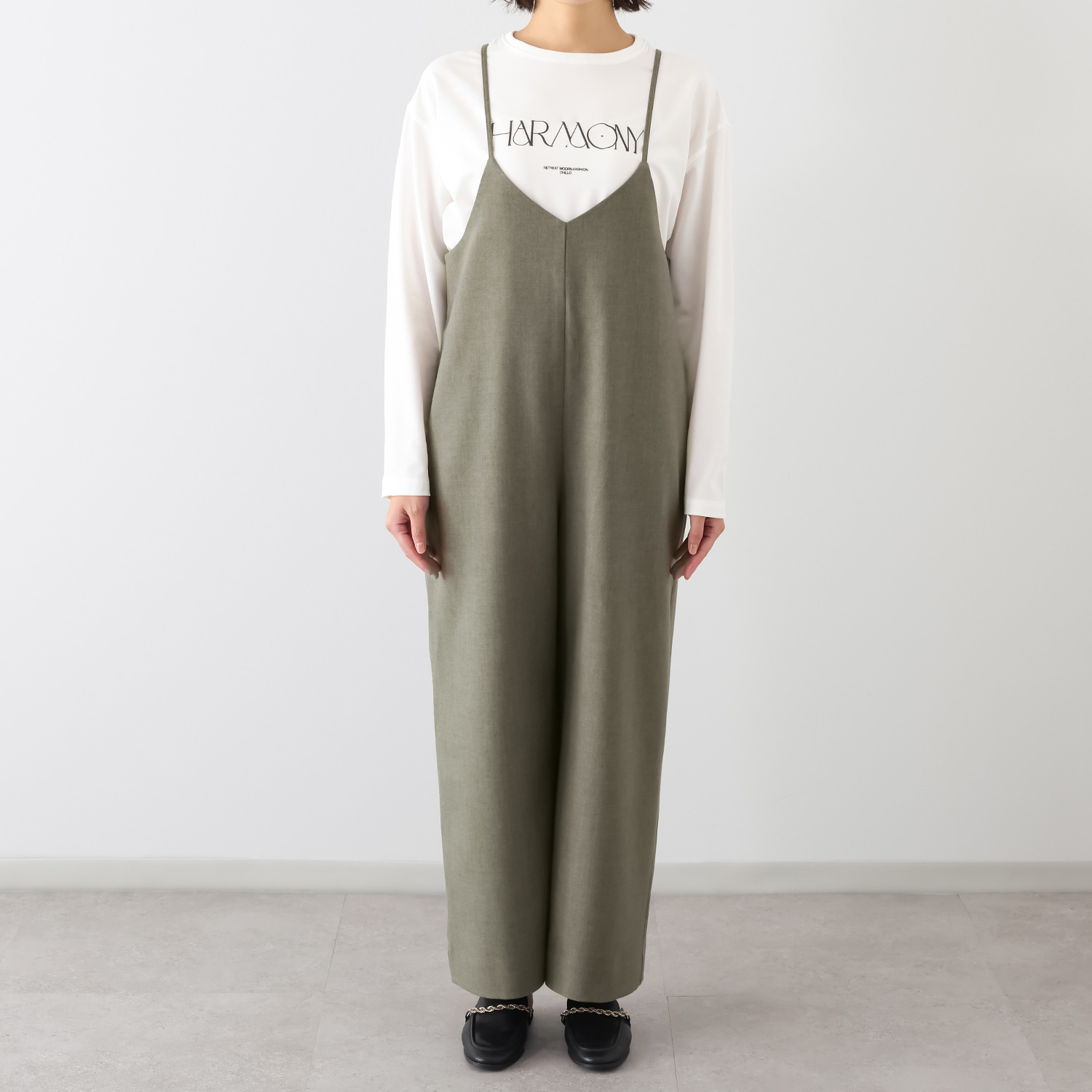 チーロ リネンライク イージーサロペット