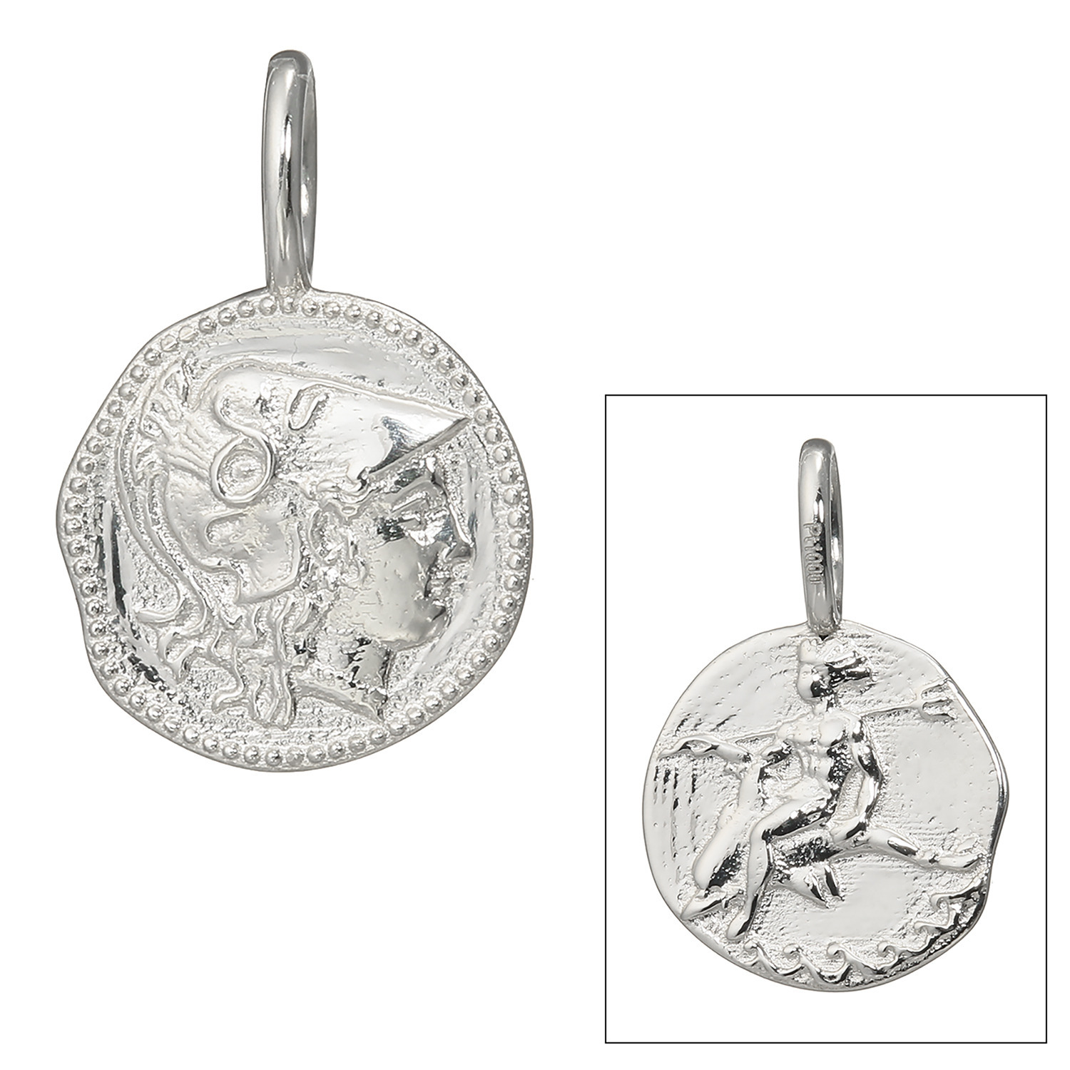 ピュアイズム 純プラチナ アンティーク調 コインモティーフ リバーシブル ペンダントトップ