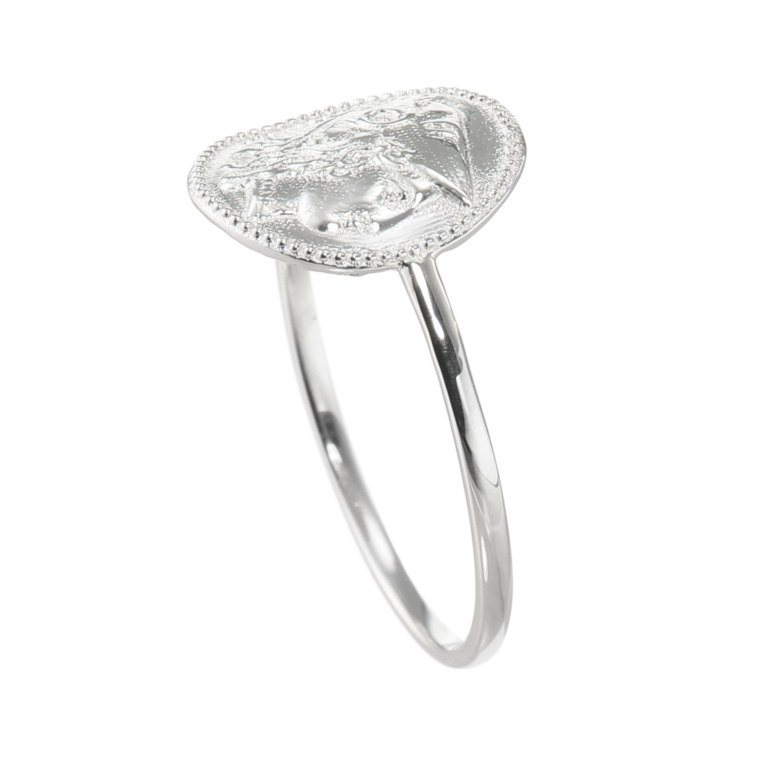 ピュアイズム 純プラチナ アンティーク調 コインモティーフ リング