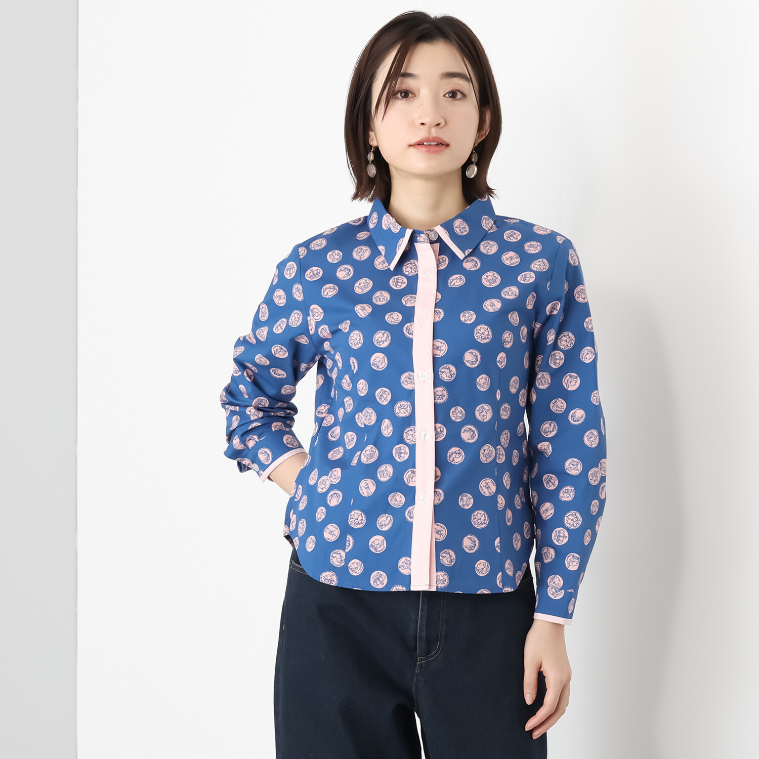 エムジェイアール　バイ マチコ　ジント　ロンドン 配色アクセントシャツ