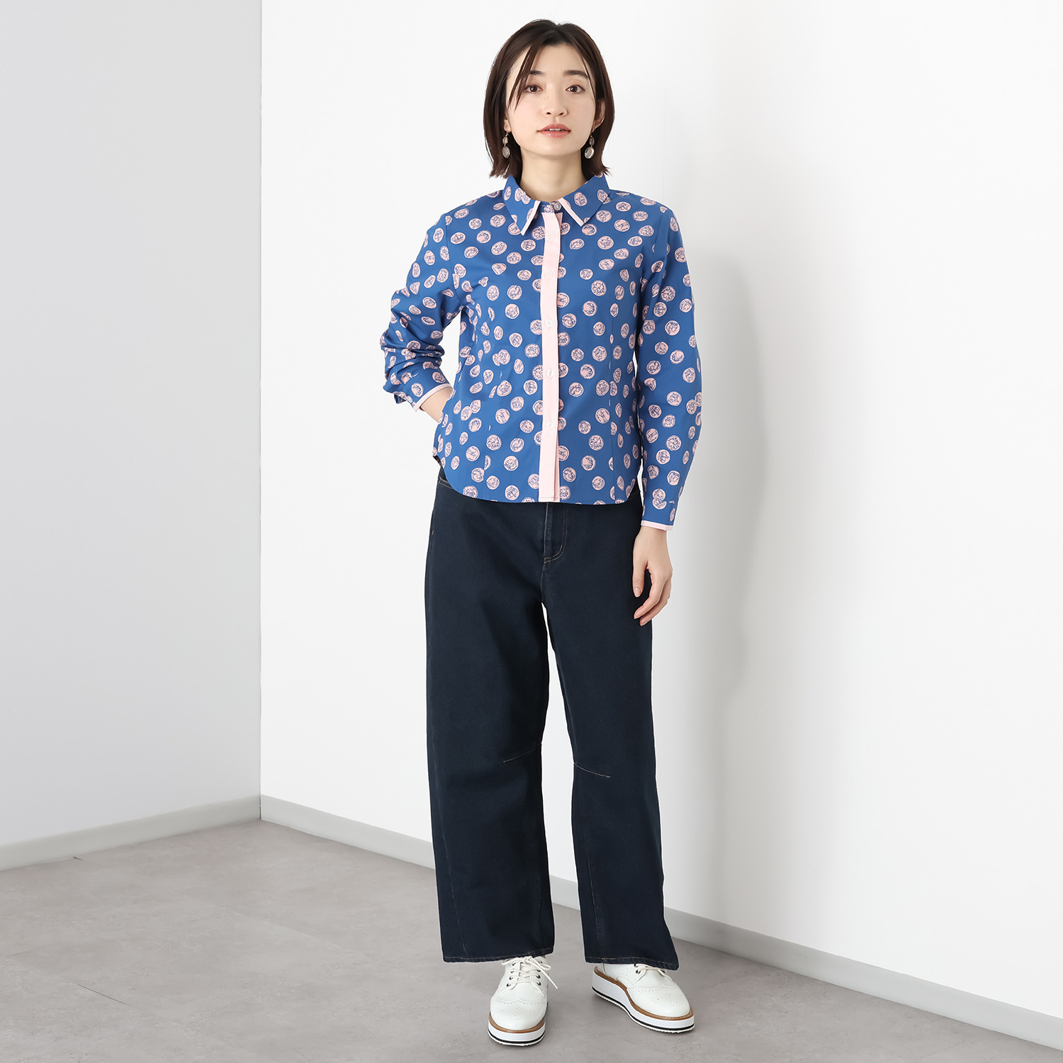 エムジェイアール　バイ マチコ　ジント　ロンドン 配色アクセントシャツ