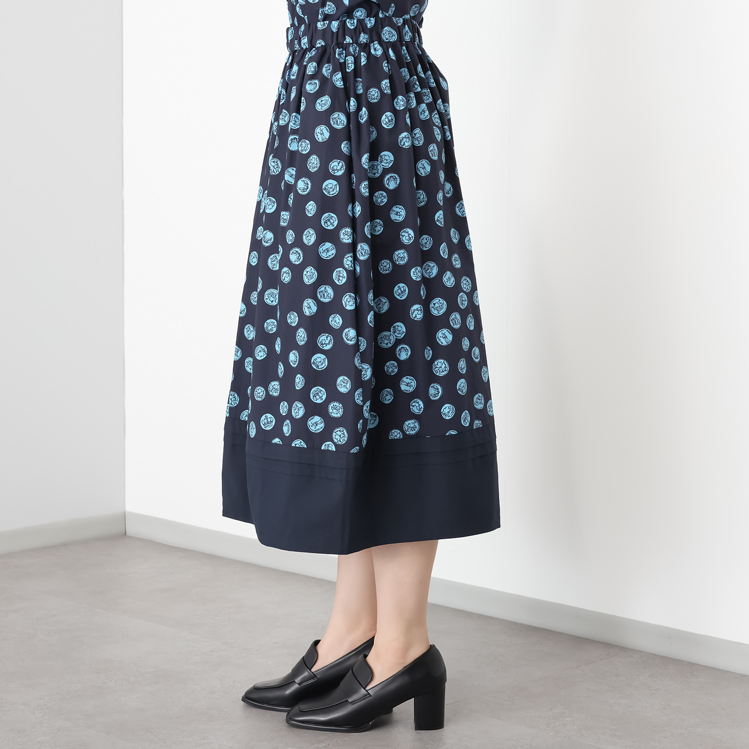 エムジェイアール　バイ マチコ　ジント　ロンドン 配色アクセント バルーンシルエット スカート