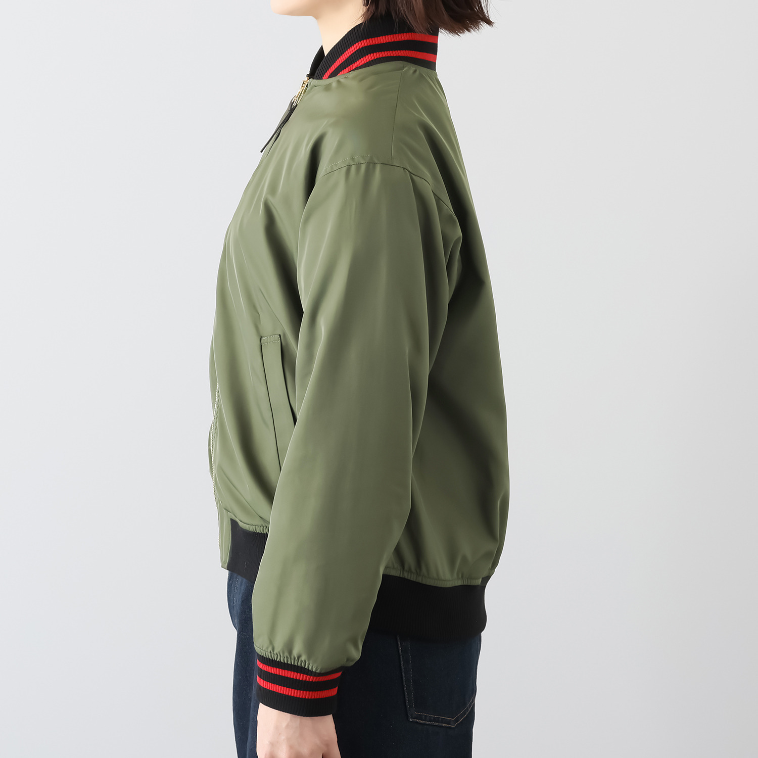 エムジェイアール　バイ マチコ　ジント　ロンドン 配色ラインアクセント ブルゾン