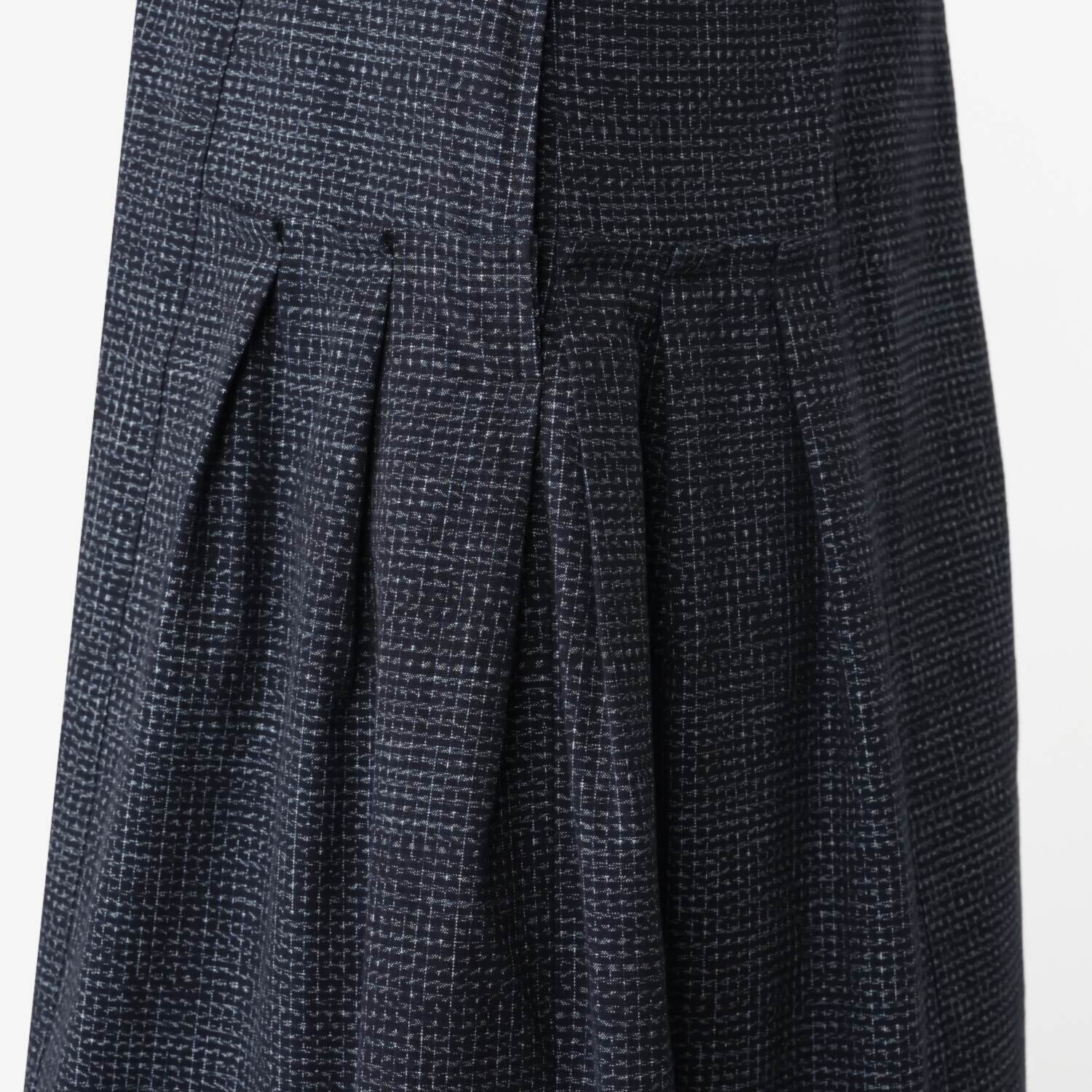 オカモト商店 儀右ヱ門 久留米かすり タックワンピース