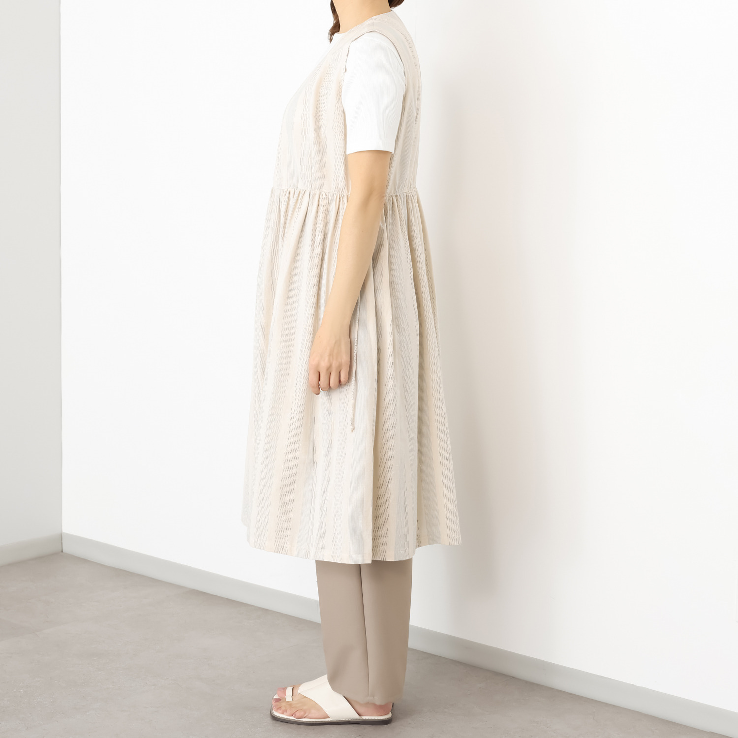 オカモト商店 儀右ヱ門 久留米かすり ロングジレ