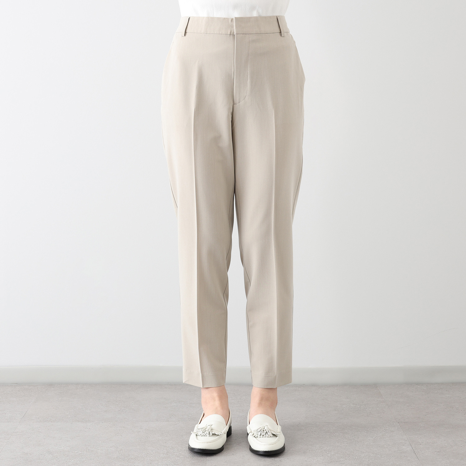 プララパ ウールライク ストレッチ テーパードパンツ