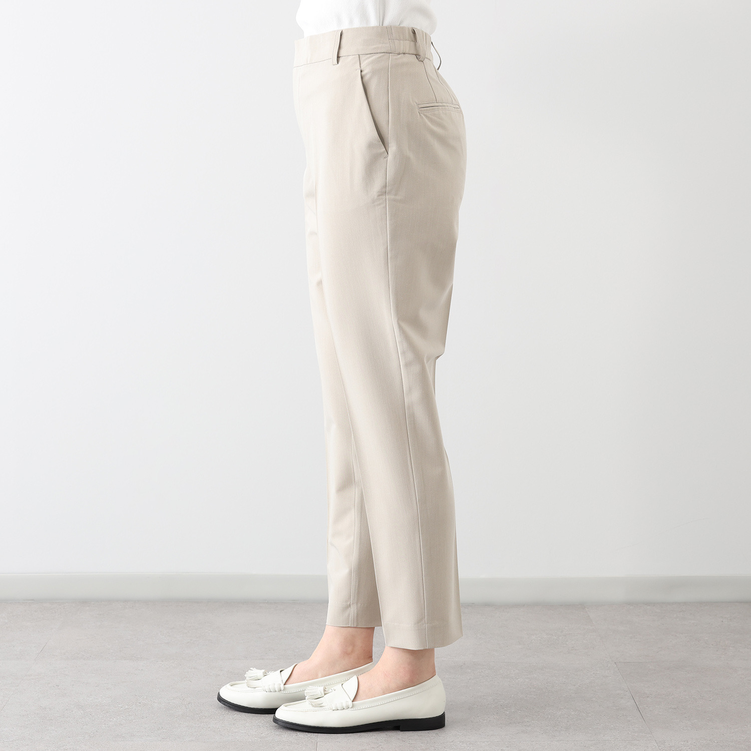 プララパ ウールライク ストレッチ テーパードパンツ