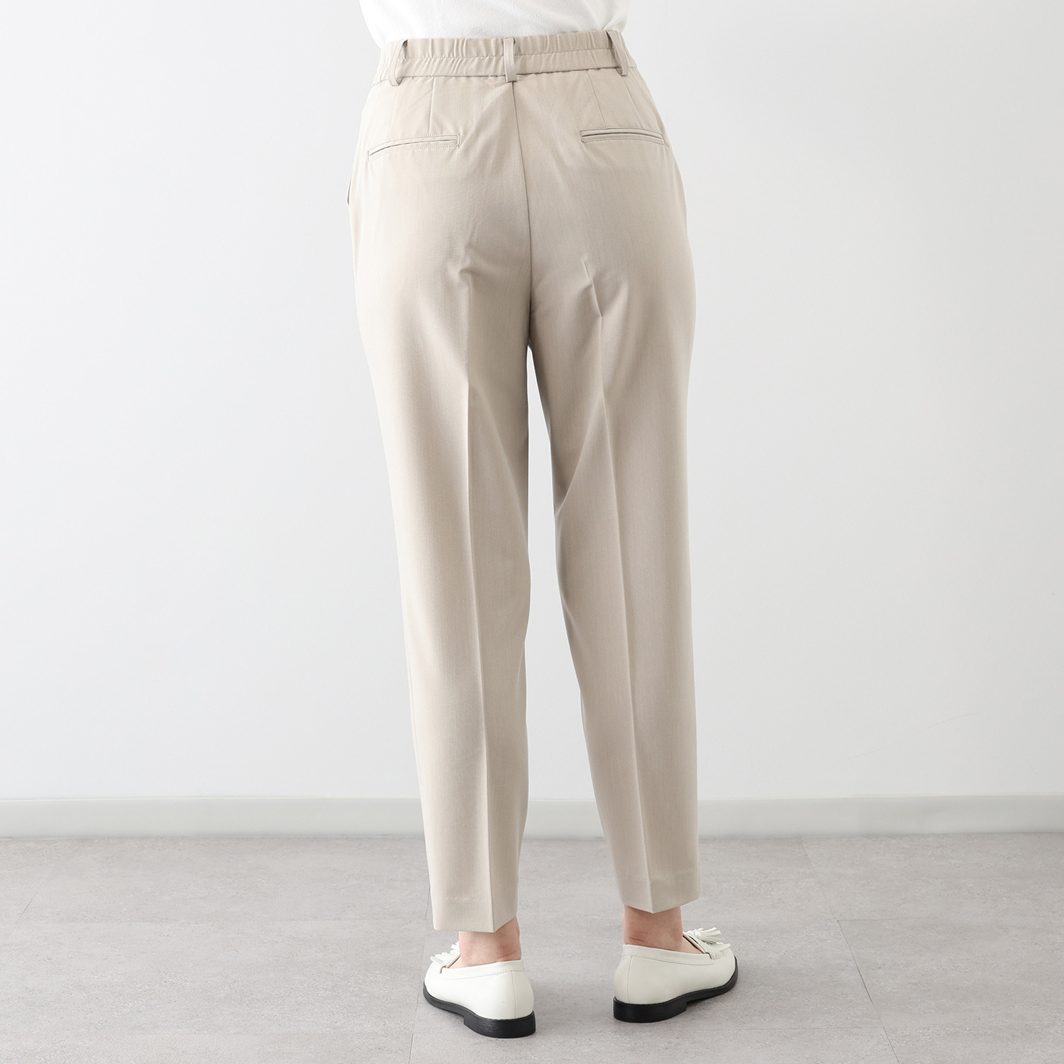 プララパ ウールライク ストレッチ テーパードパンツ