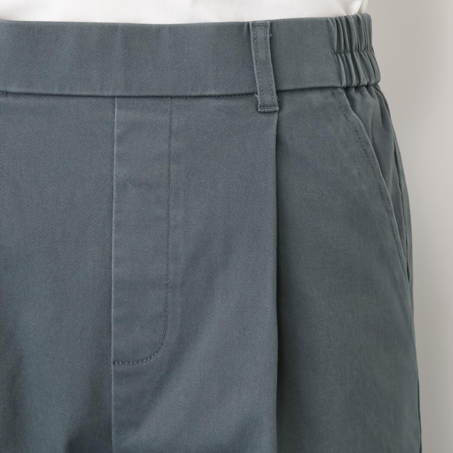 アトリエール パウダリータッチ コットン混 タックセミワイドパンツ