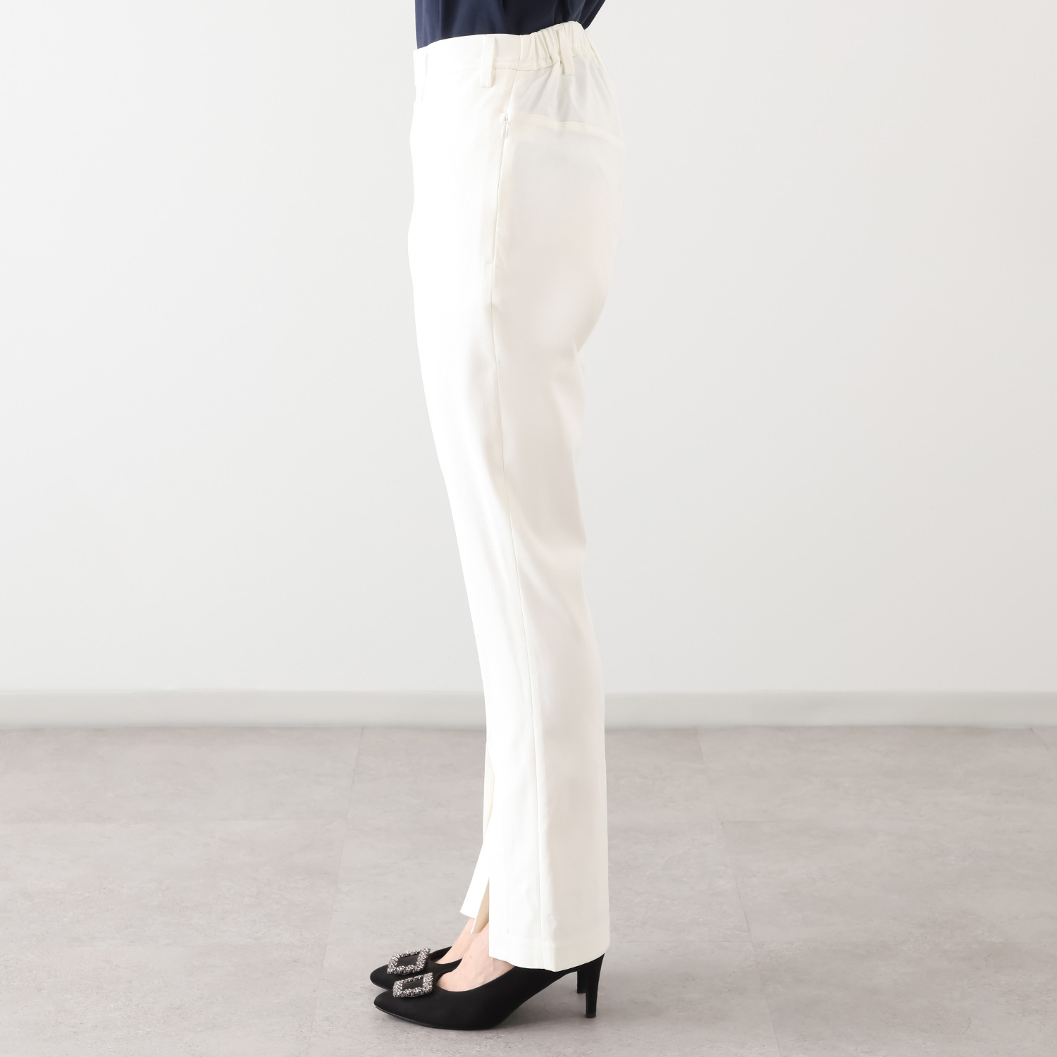 マダムヒロコ ハイストレッチ スリットパンツ