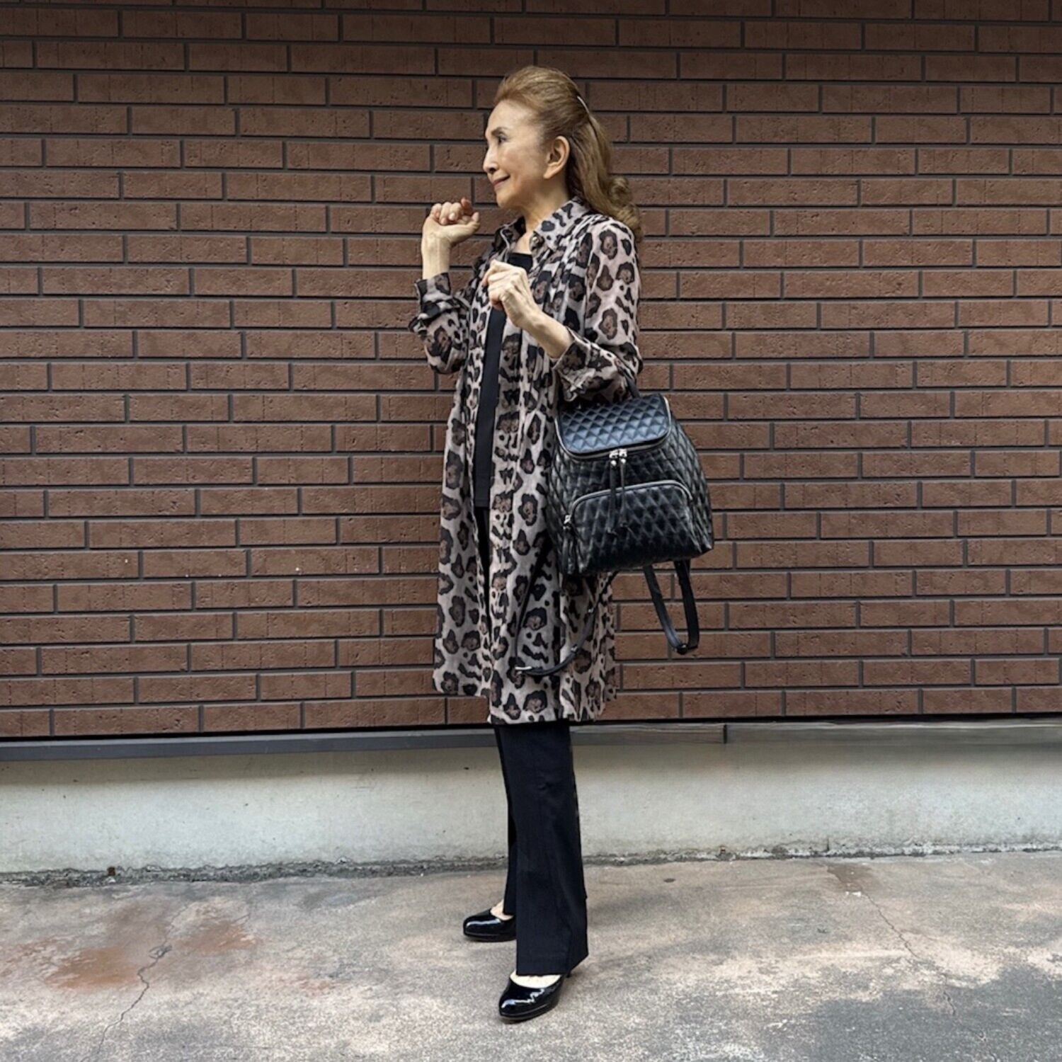 マダムヒロコ プリントシアー ロングブラウス ＜インナー付＞