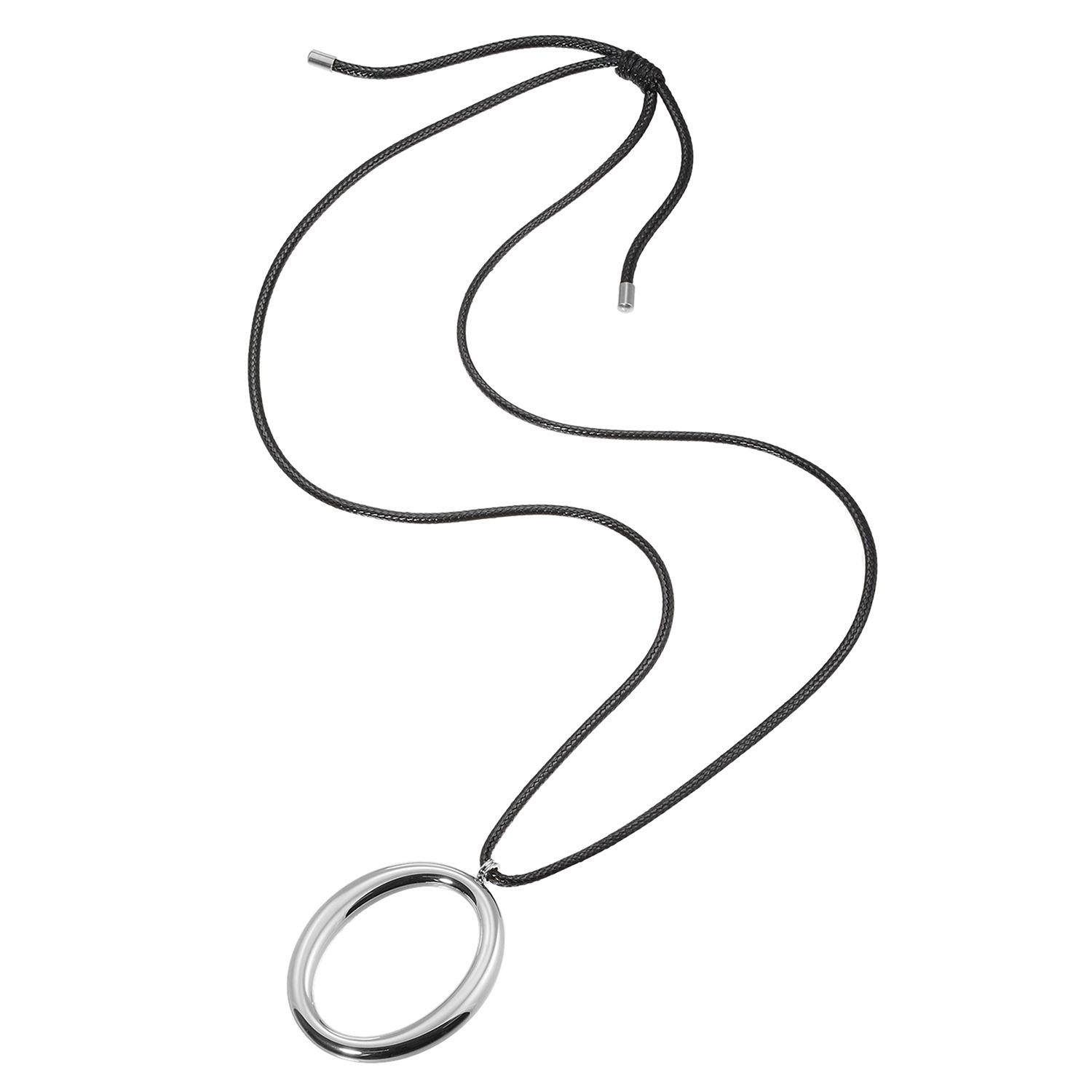 デルークス ステンレス ボリュームオーバル ロングコードネックレス