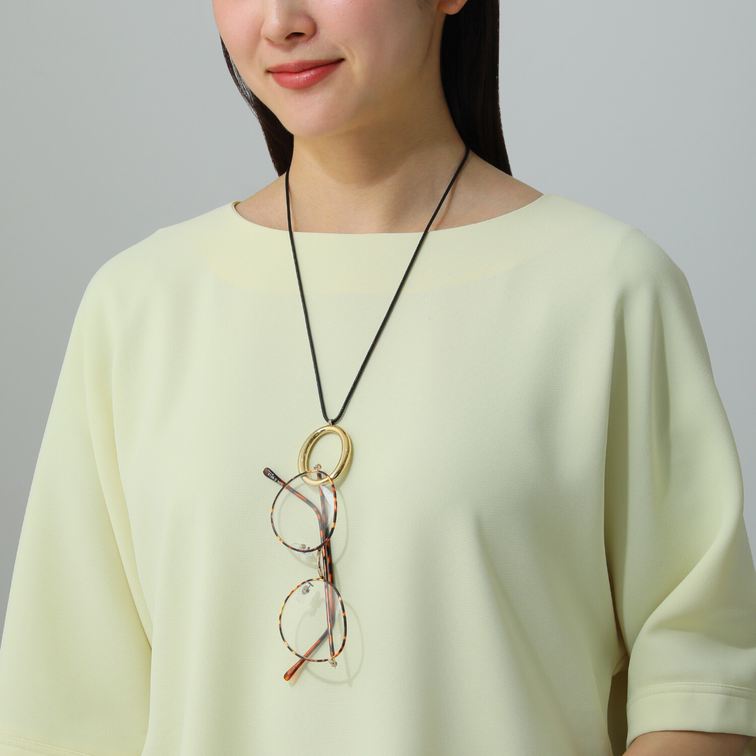 デルークス ステンレス ボリュームオーバル ロングコードネックレス