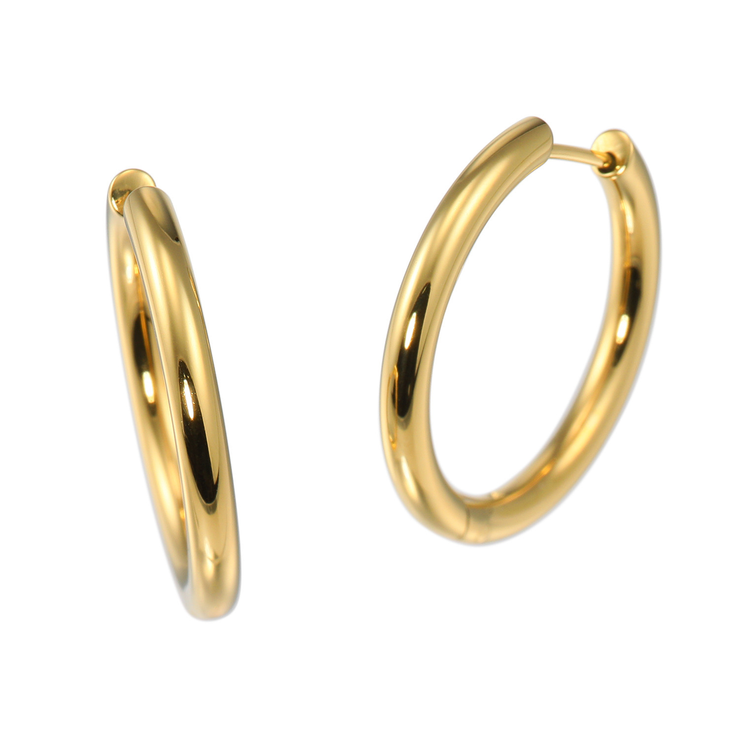 デルークス ステンレス シンプル フープピアス