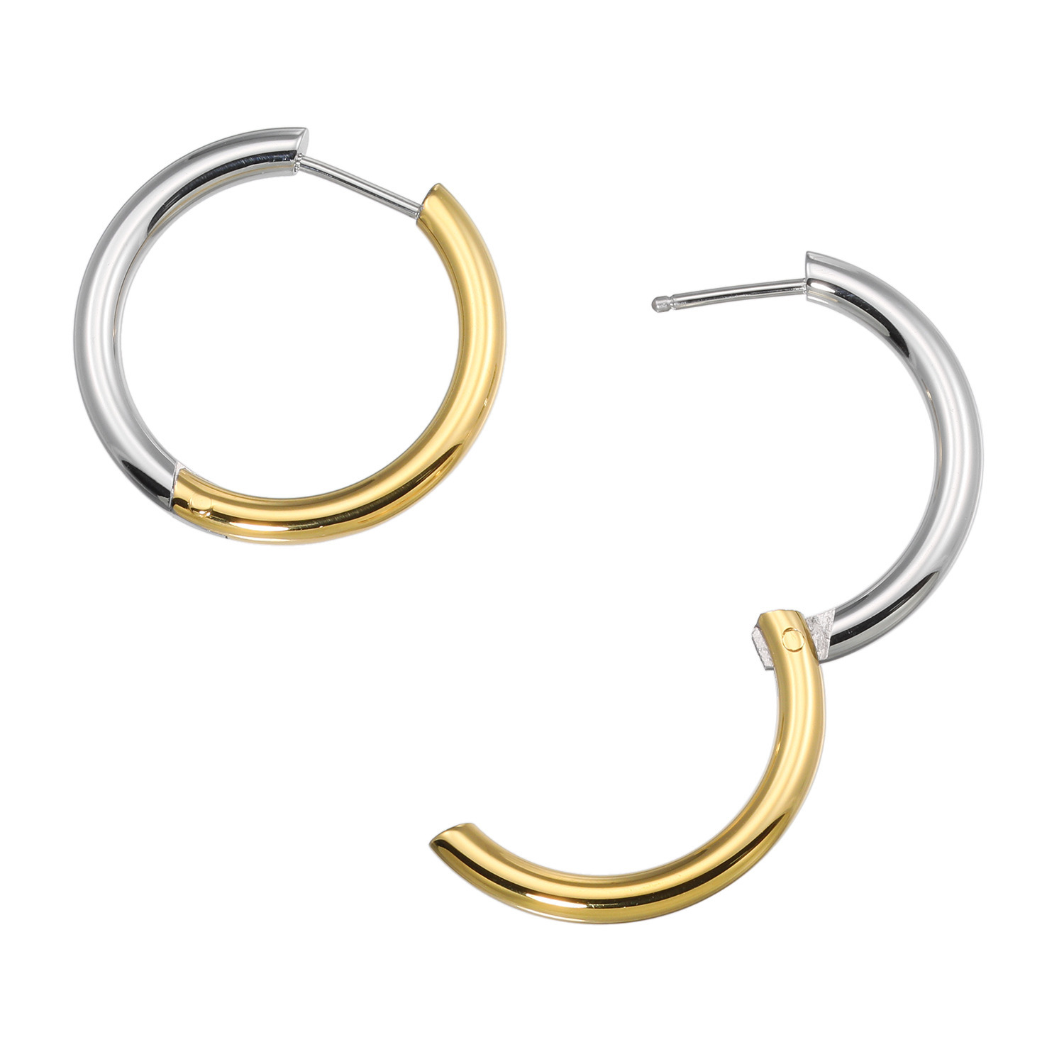 デルークス ステンレス シンプル フープピアス