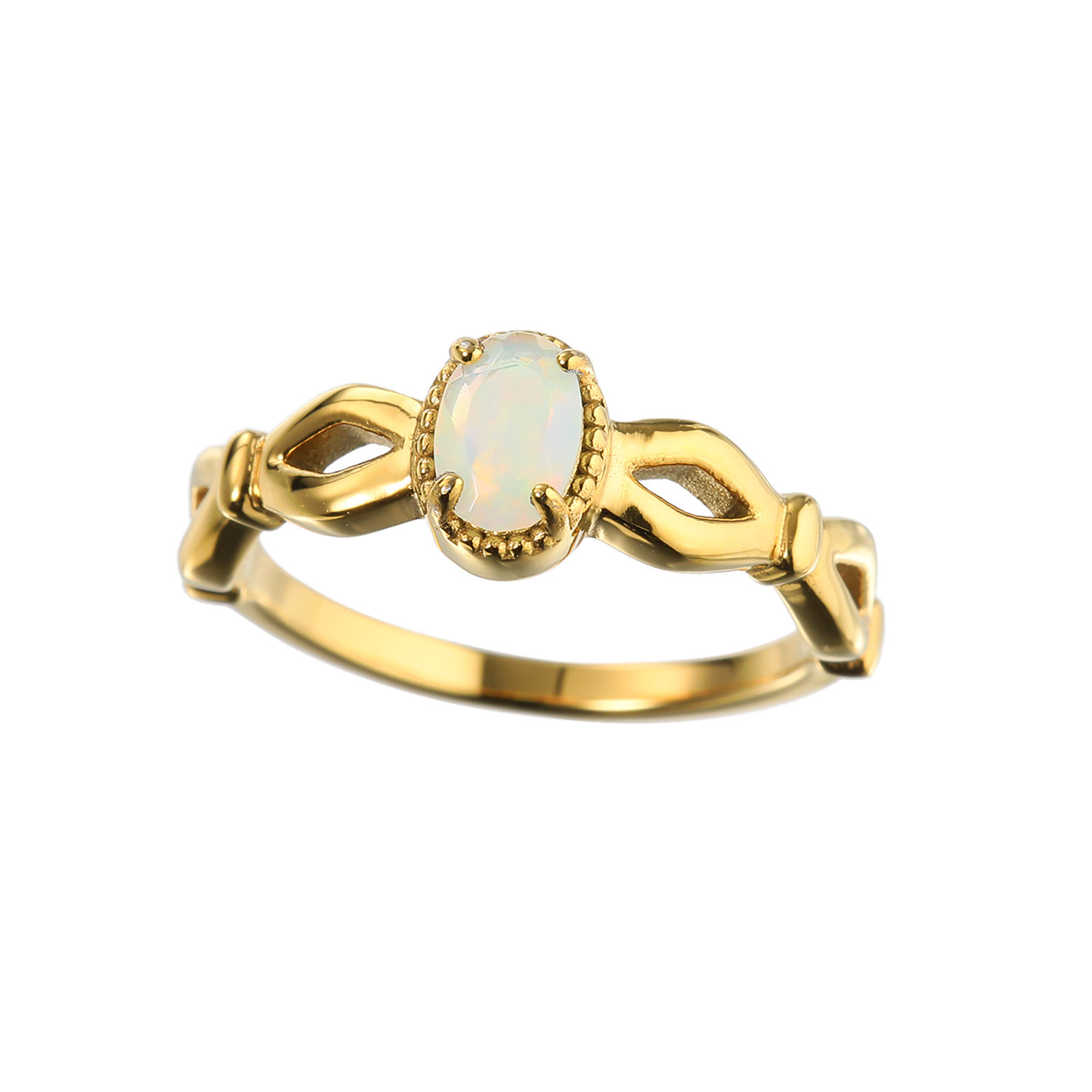 デルークス サージカルステンレス 天然石 デザインリング