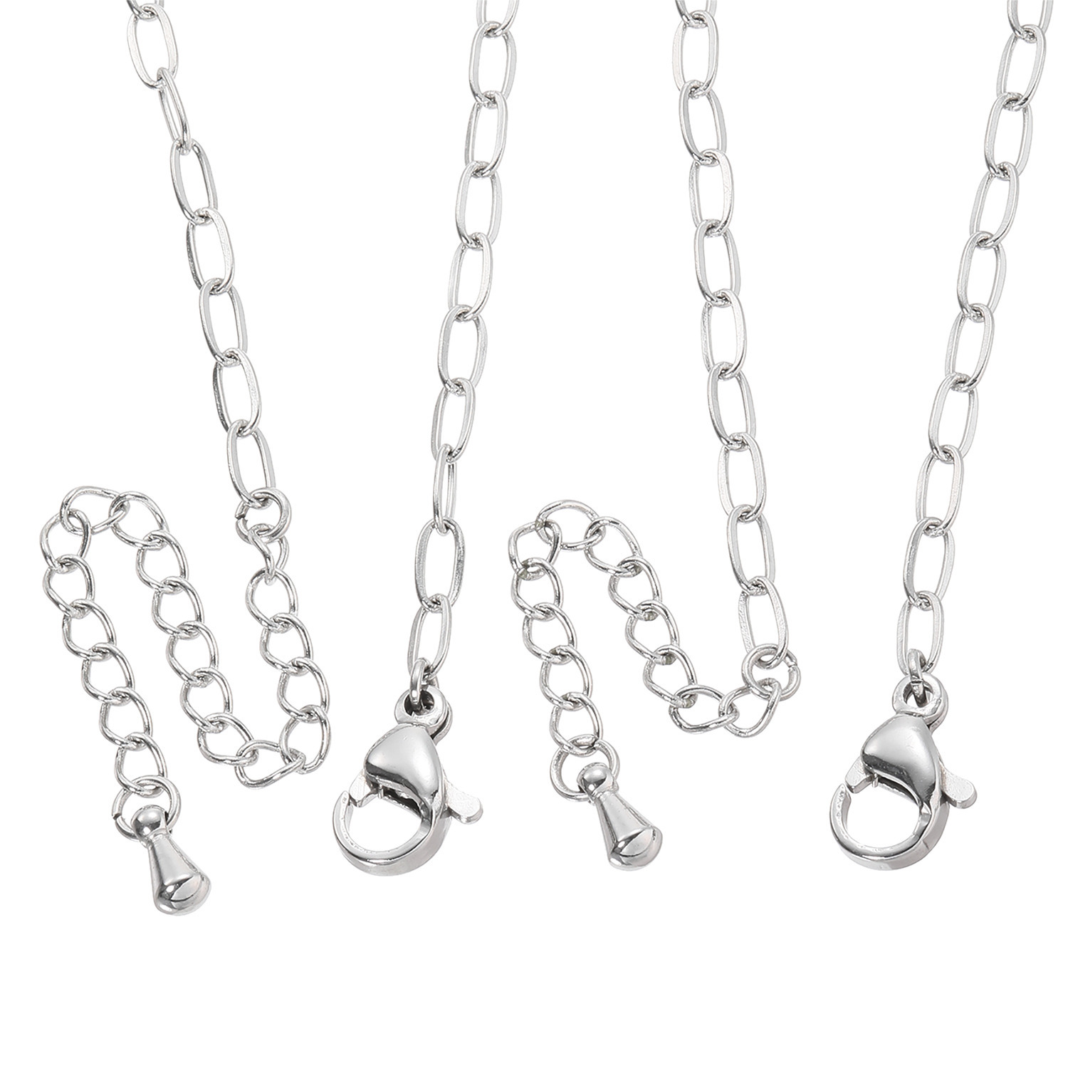 エービーステン ステンレス オーバルリンクチェーン ネックレス＆ ブレスレットセット