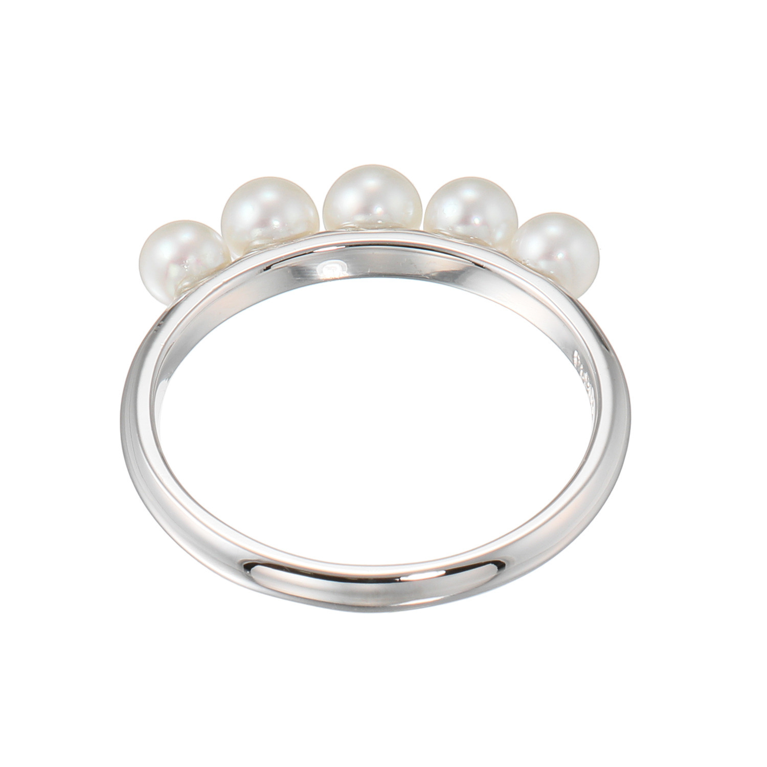 ゆきほたる プラチナ９００ 無調色 ベビーアコヤパール ラインリング