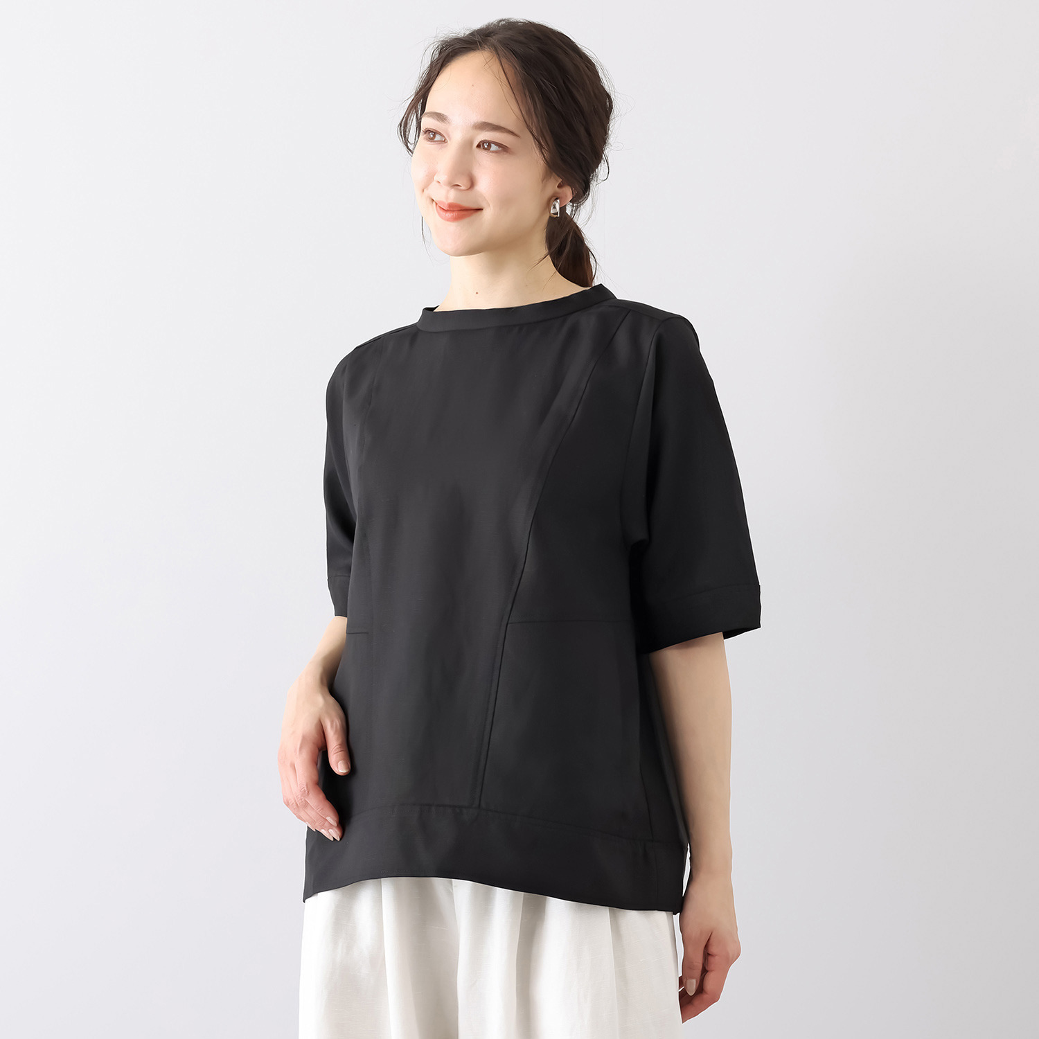 オルテンジア Ｔシャツ感覚で着るだけ！ カジュアルを上質に導く 大人の洗練ブラウス