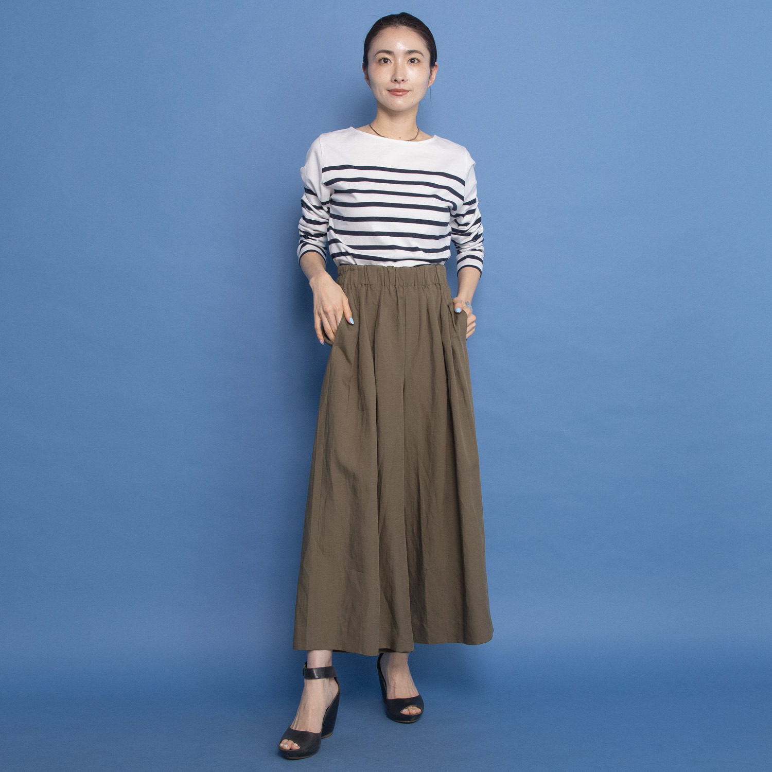 オルテンジア 上質リラックススタイル デザインワイドパンツ