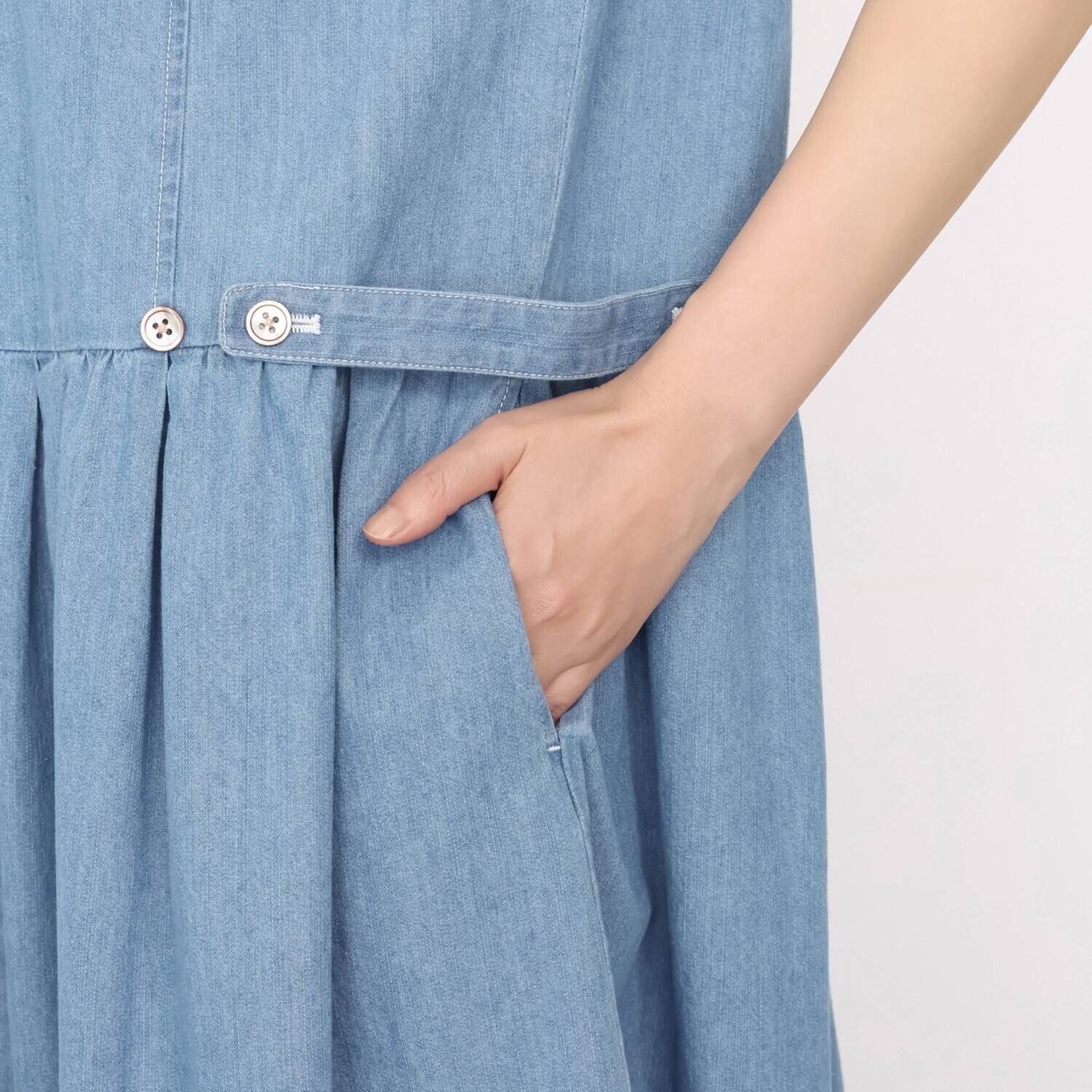 オルテンジア ゆったり美しく 日常もお出かけも映える デニムロングワンピース