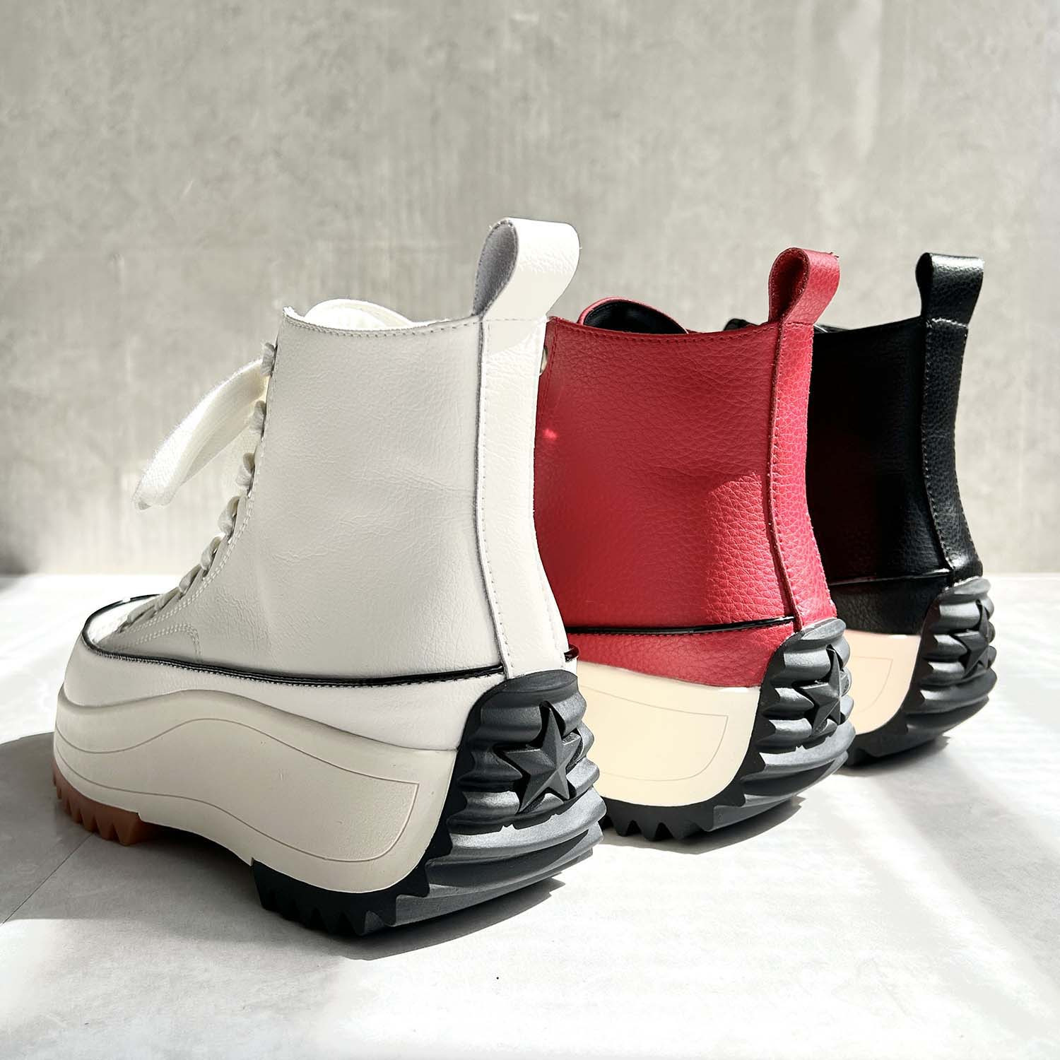 ヌーベルヴォーグ リュクスライン ブランド１５周年企画 牛革厚底スニーカー