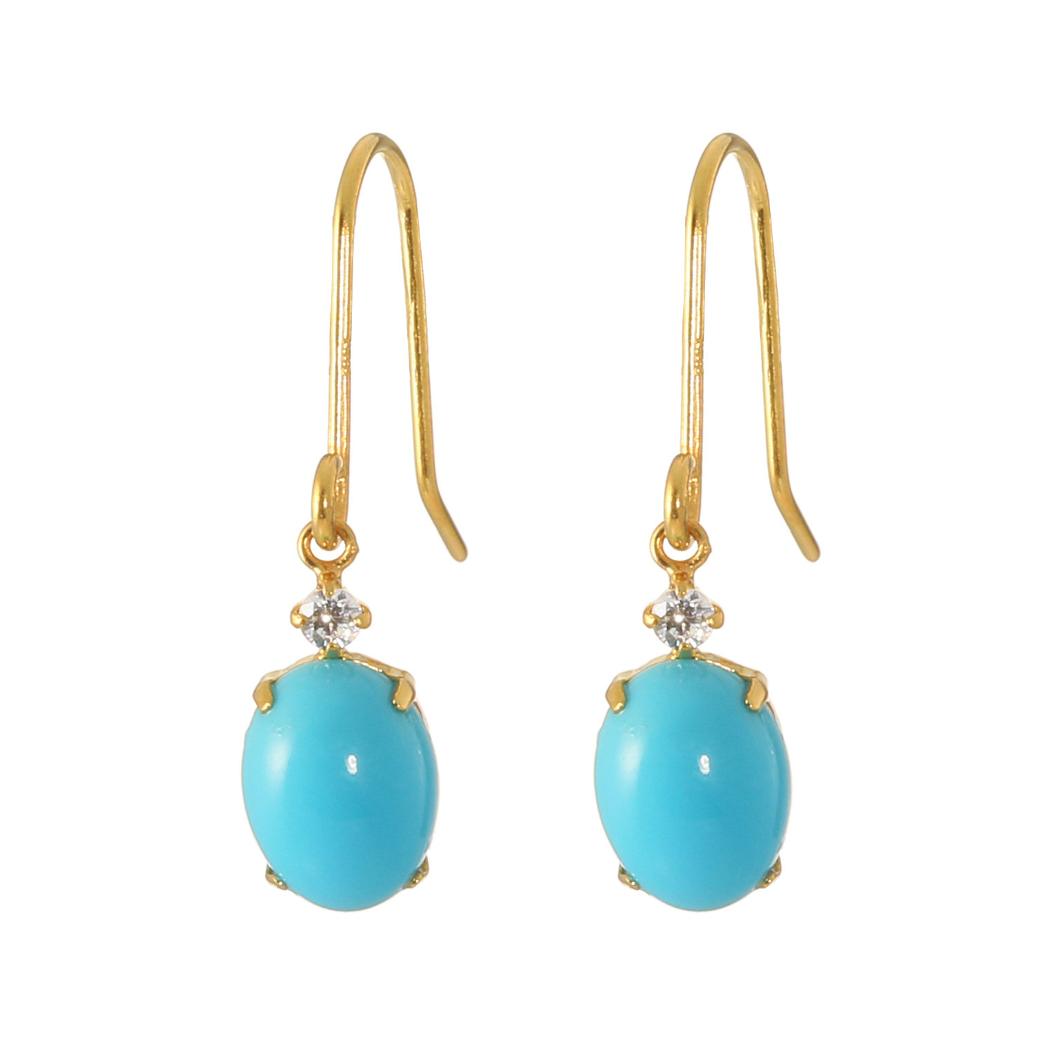 ドラマチック・ターコイズ シルバー アリゾナ産ターコイズ＆ ＣＺ ピアス／イヤリング