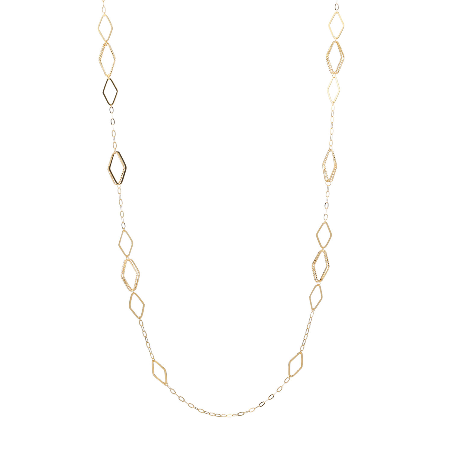 チェーンクリエイト １８Ｋ ひし形パーツアクセント ロングネックレス