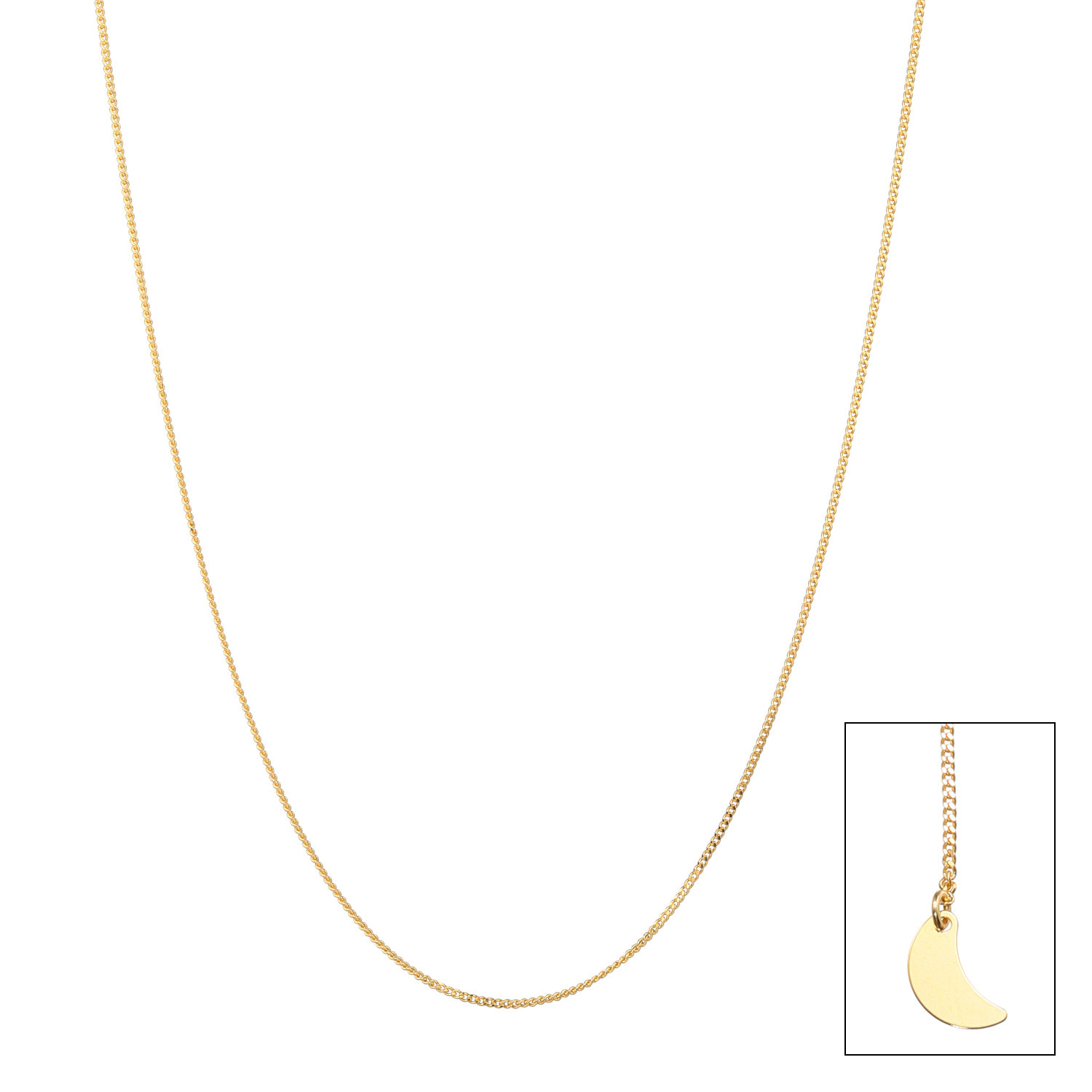 祈平 １８Ｋ ２面喜平チェーン ムーンエンドパーツ スライドネックレス