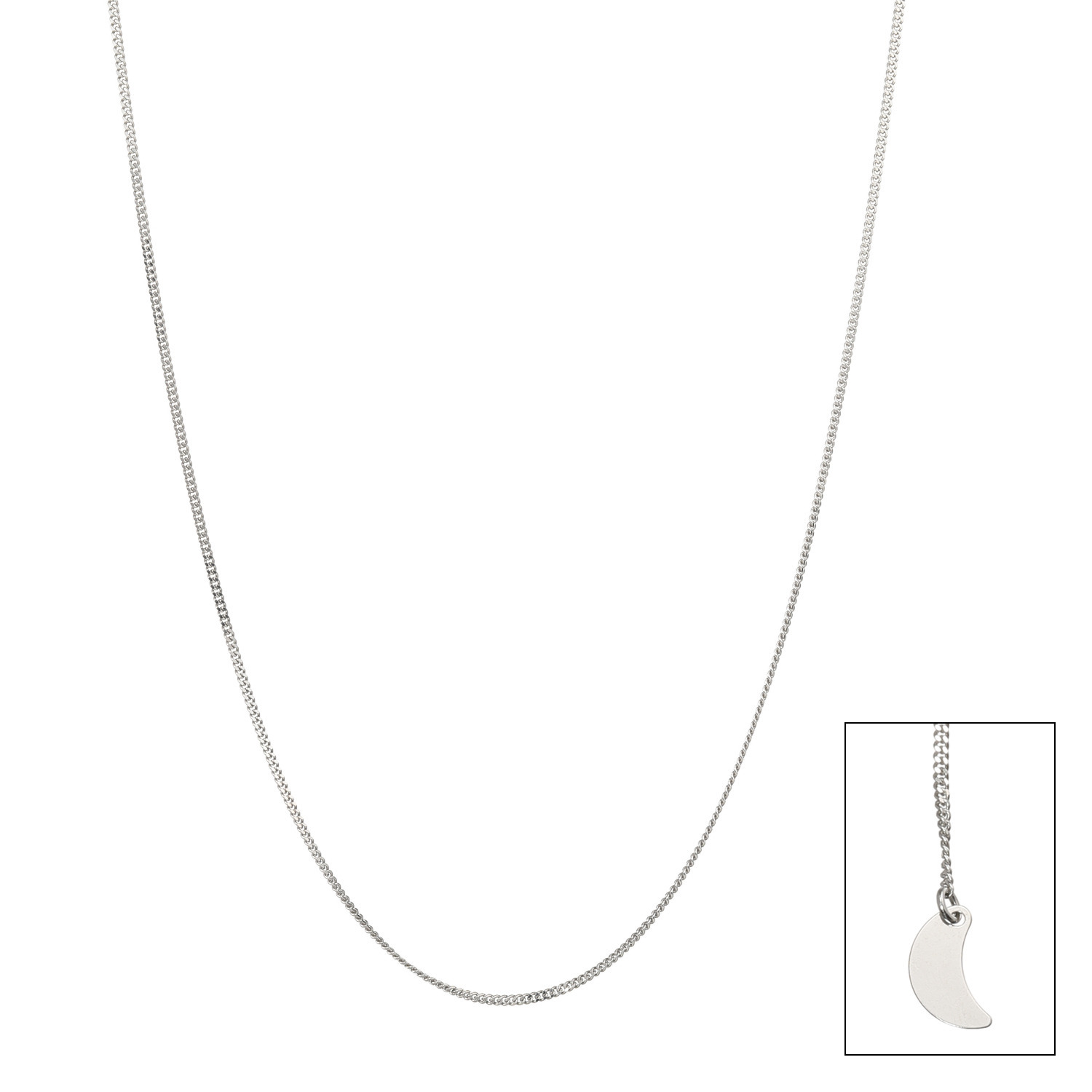 祈平 プラチナ８５０ ２面喜平チェーン ムーンエンドパーツ スライドネックレス