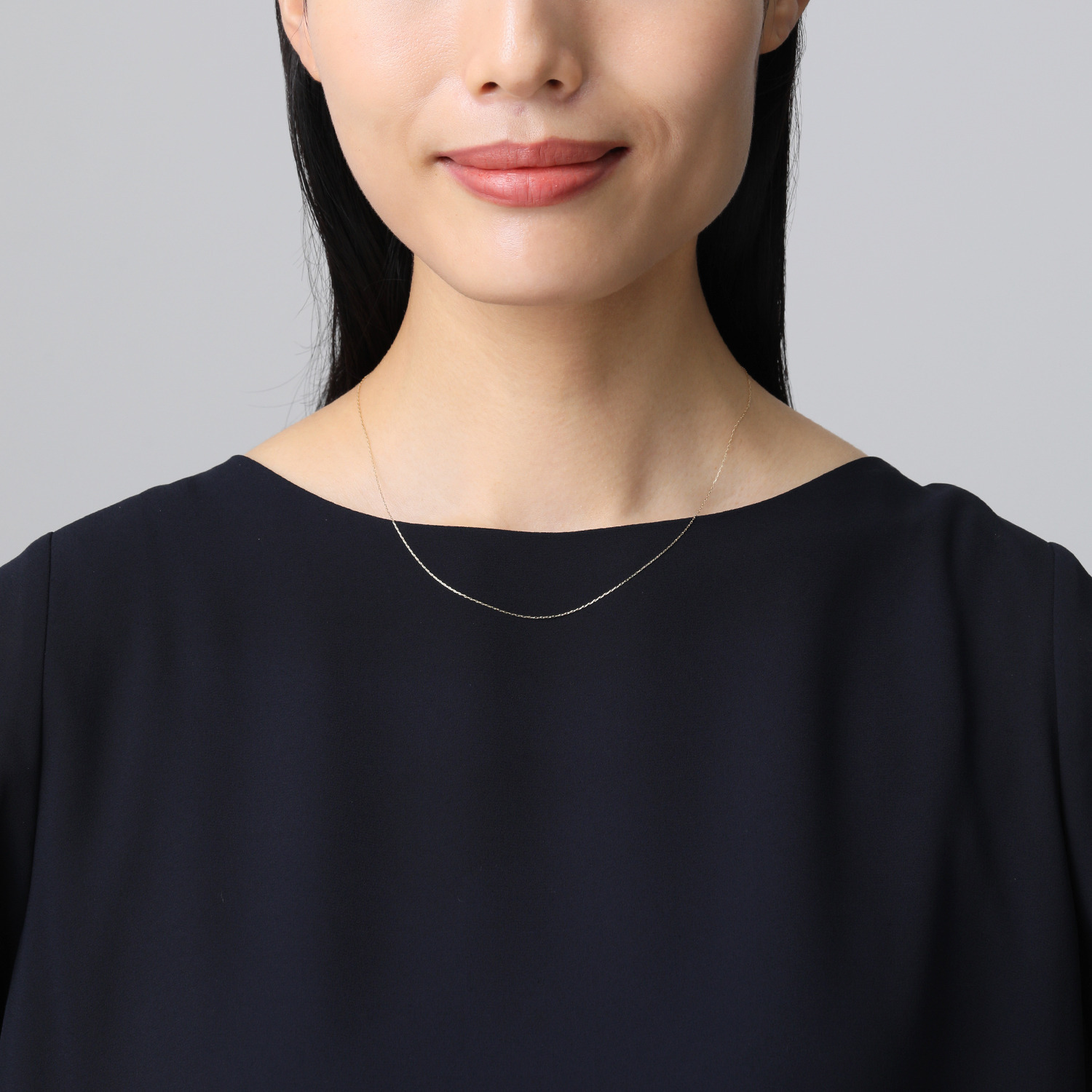 香瑚 １８Ｋ シャイニーカット ケーブルチェーン ネックレス