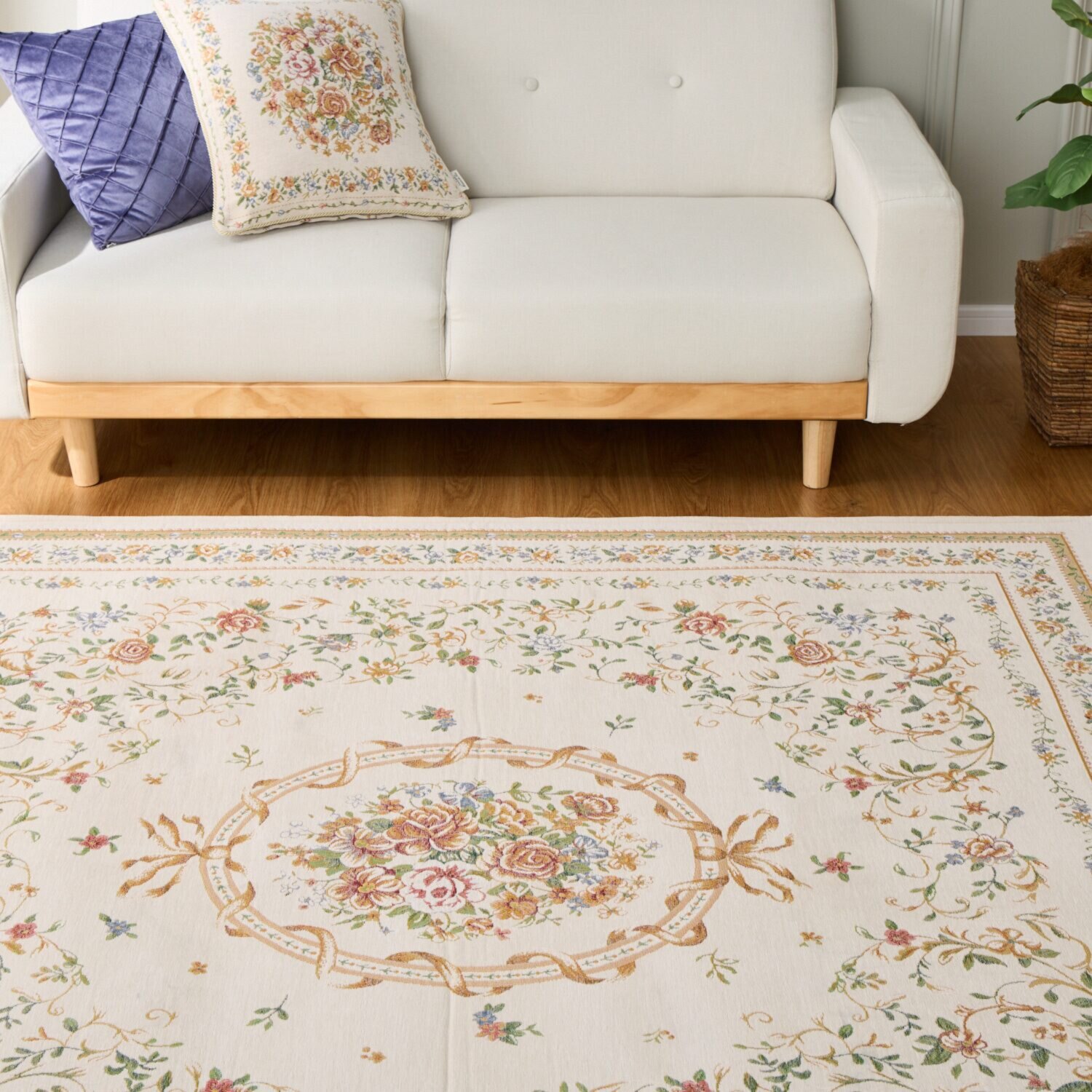 メゾン　ド　ノア はっ水・防ダニ 三層構造 シェニールゴブラン織 カーペット ＜１９０×１９０ｃｍ＞