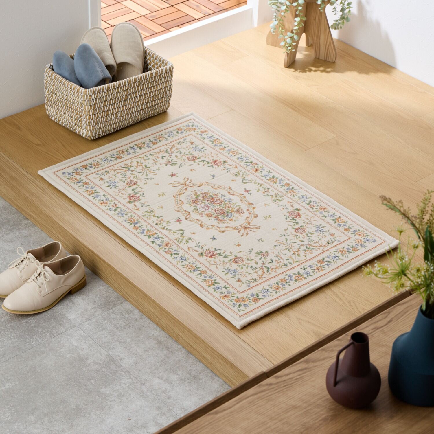 メゾン　ド　ノア はっ水・防ダニ 三層構造 シェニールゴブラン織 玄関マット