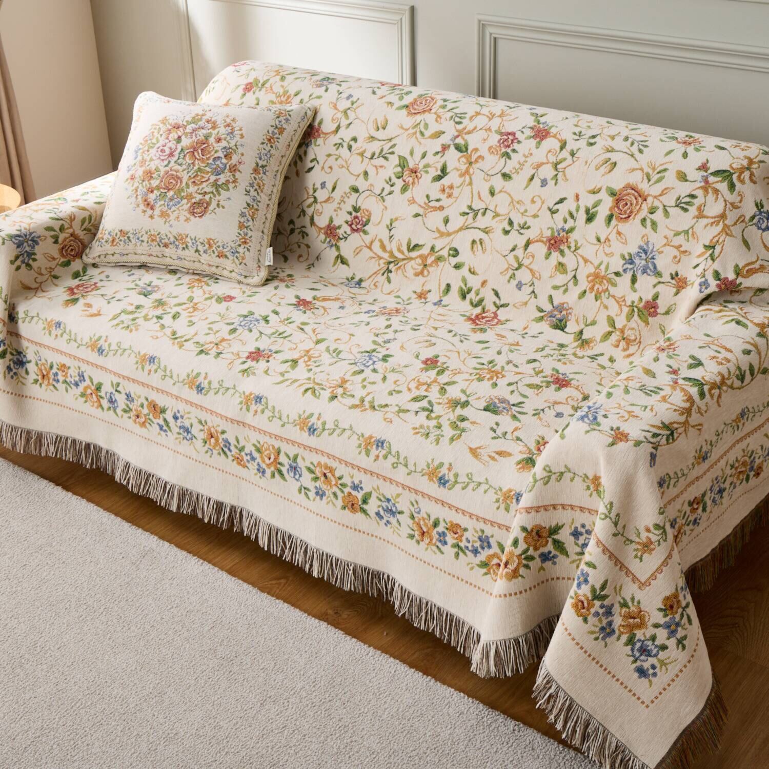 メゾン　ド　ノア はっ水 シェニールゴブラン織 マルチカバー ＜１９０×２４０ｃｍ＞