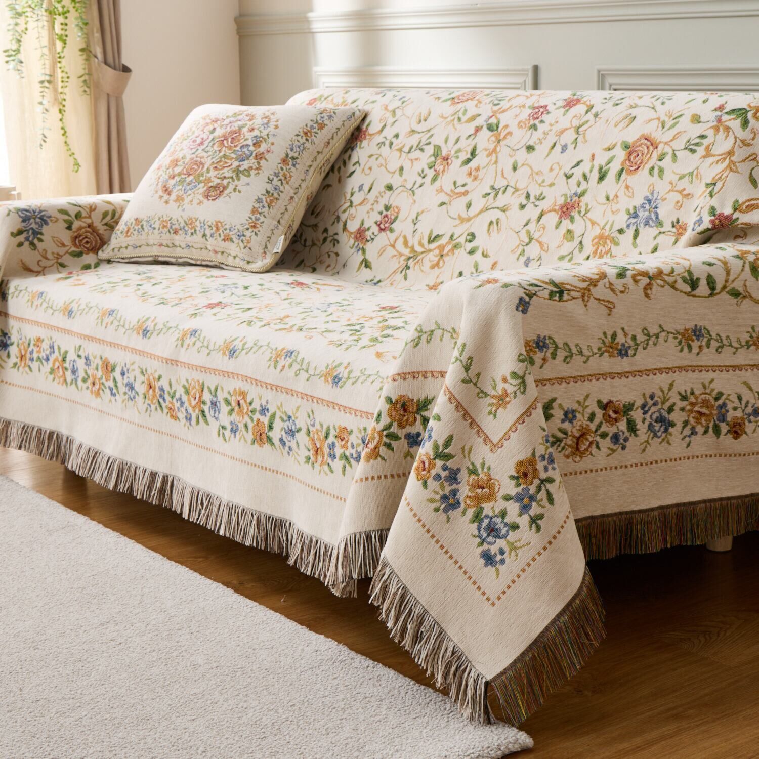 メゾン　ド　ノア はっ水 シェニールゴブラン織 マルチカバー ＜１９０×２４０ｃｍ＞