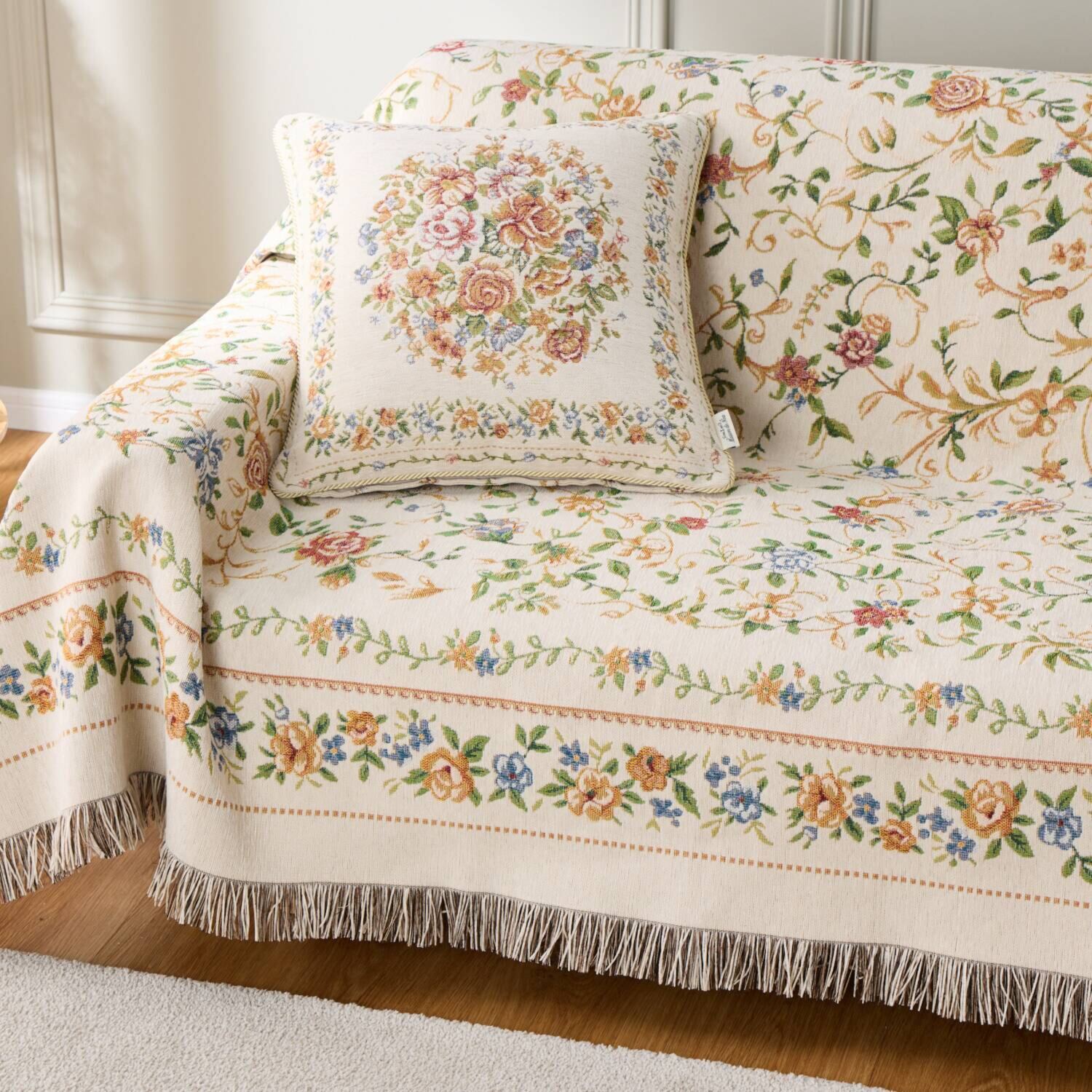 メゾン　ド　ノア はっ水 シェニールゴブラン織 マルチカバー ＜１９０×２４０ｃｍ＞