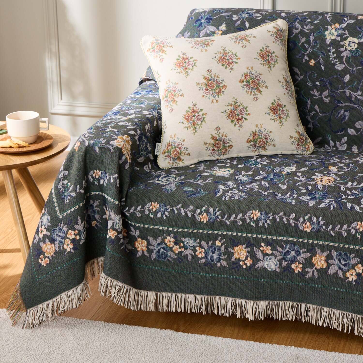 メゾン　ド　ノア はっ水 シェニールゴブラン織 マルチカバー ＜１９０×２４０ｃｍ＞