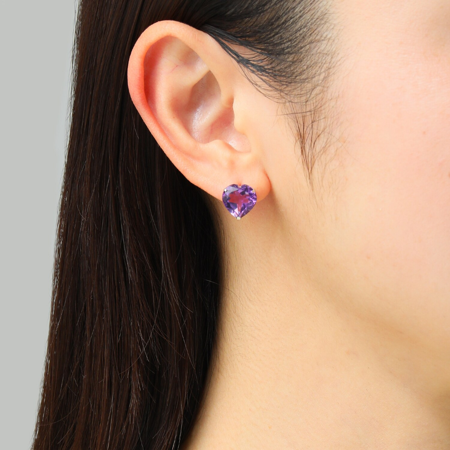 ブレーズ シルバー ジェムストーン ハートシェイプ ピアス