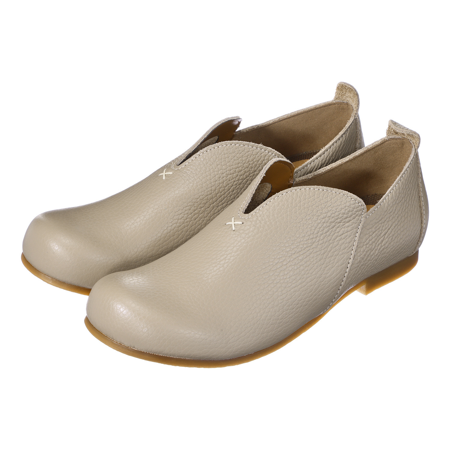 ヒナ　デイグリーン 日本製 はっ水姫路レザー 上質素材が足をつつむ オブリークトゥシューズ