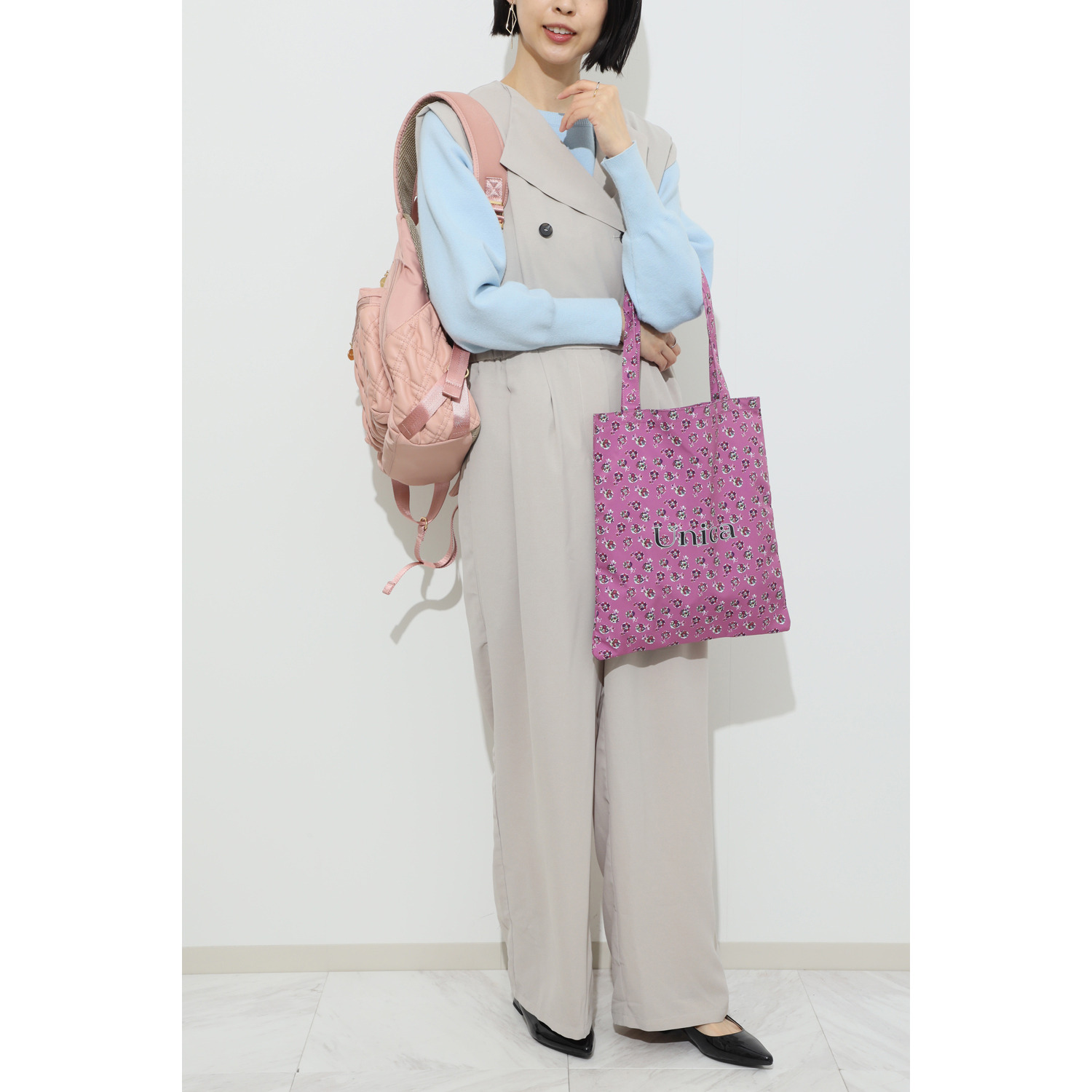 ウニカ 人間工学に基づいた ふんわりキルトポケット リュック ＜トートバッグ付＞